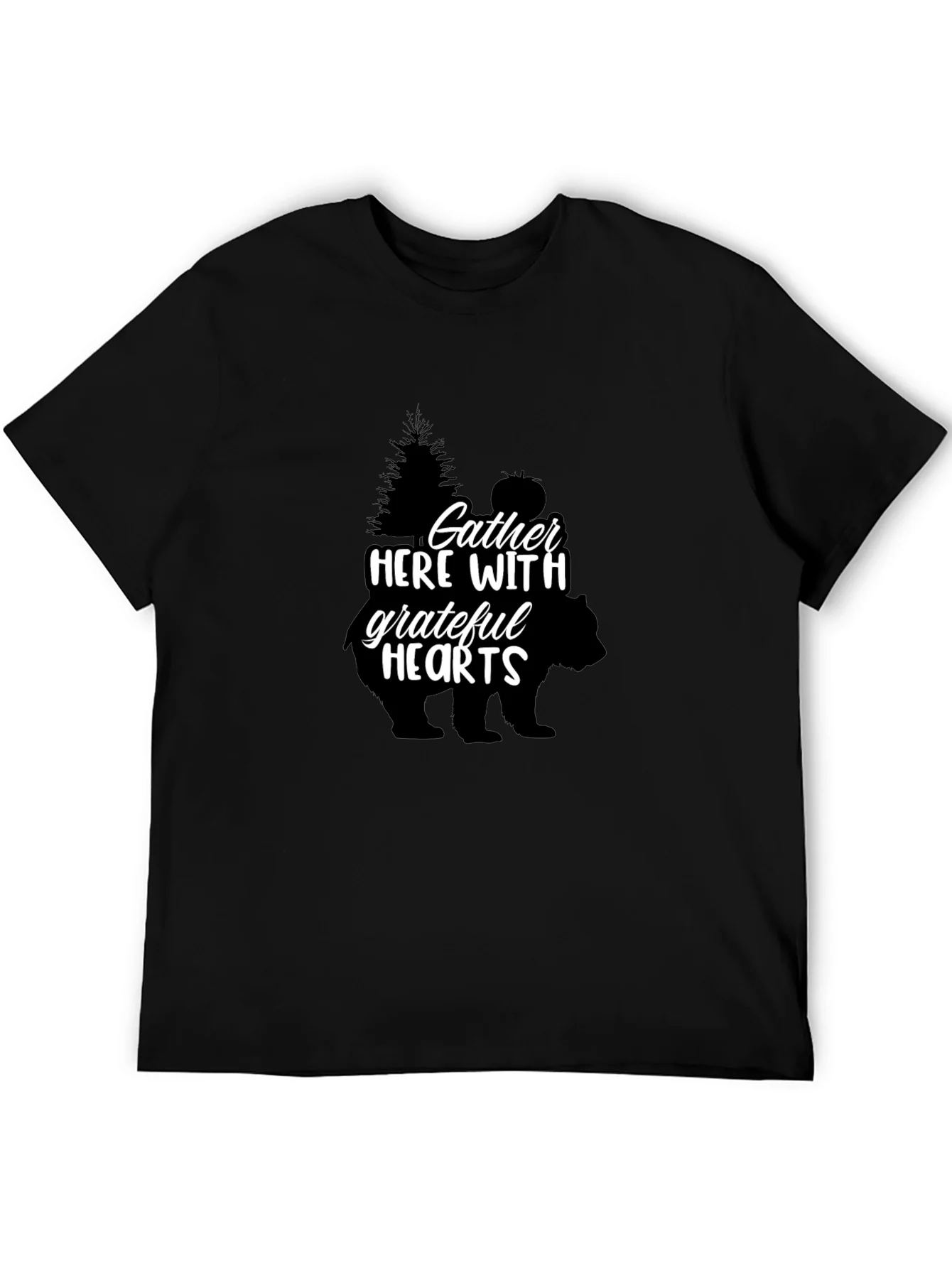 Gather Here With Grateful Hearts Black Tee