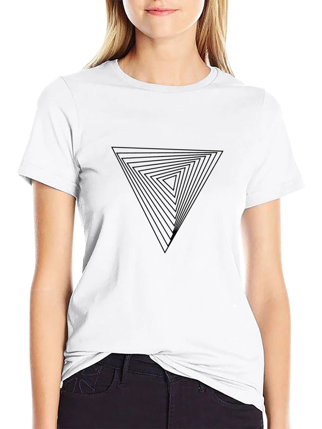 Geometric Triangle Graphic Tee - Modern Design