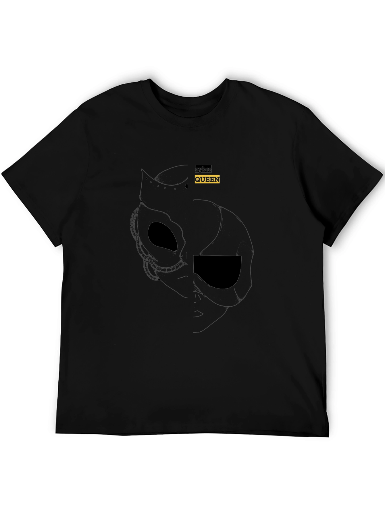 Cyber Queen Graphic Tee - Black Cotton Blend