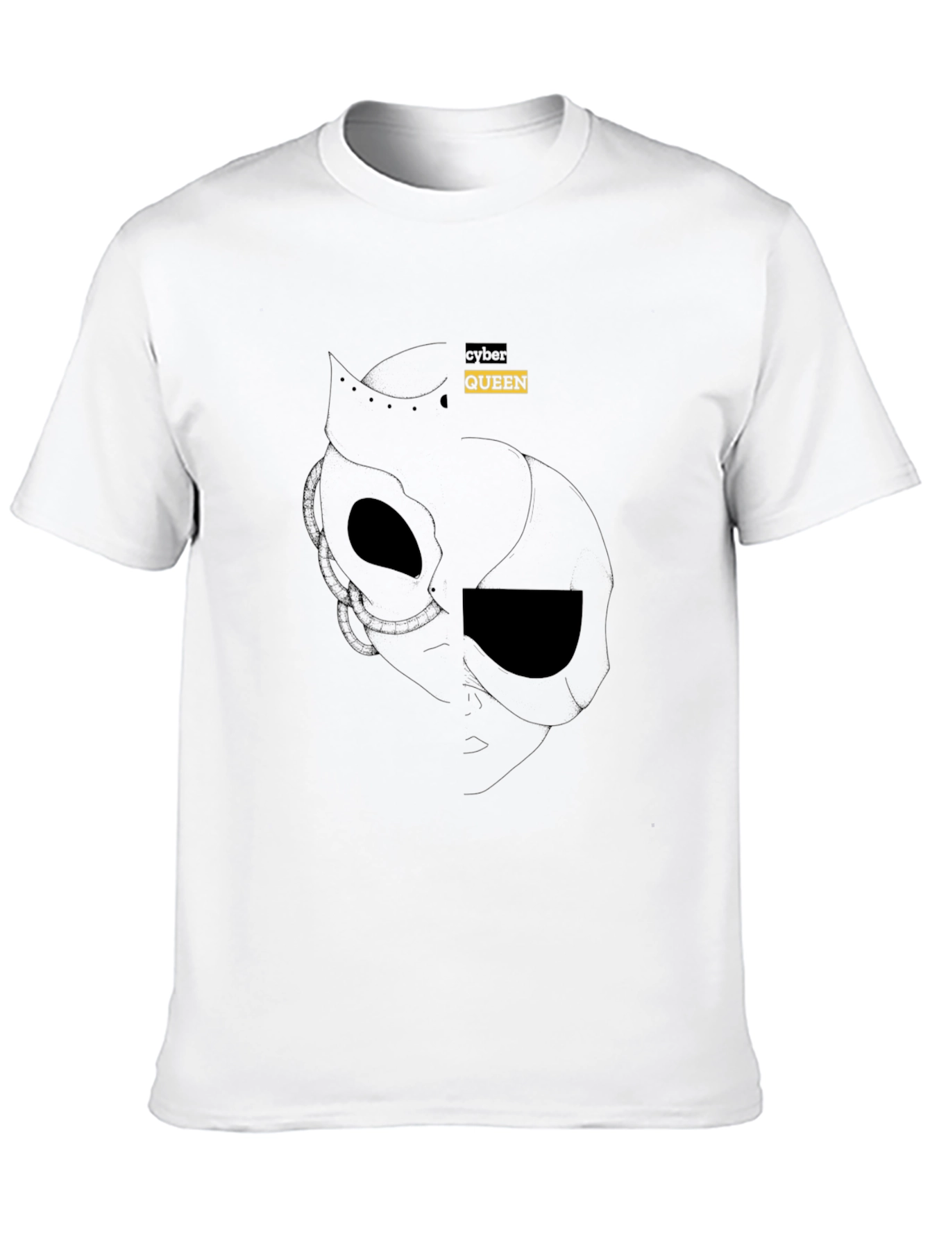 Cyber Queen Graphic Tee - Black Cotton Blend