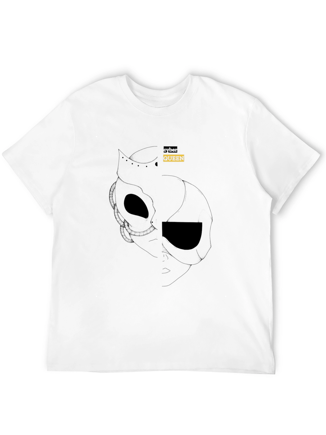 Cyber Queen Graphic Tee - Black Cotton Blend
