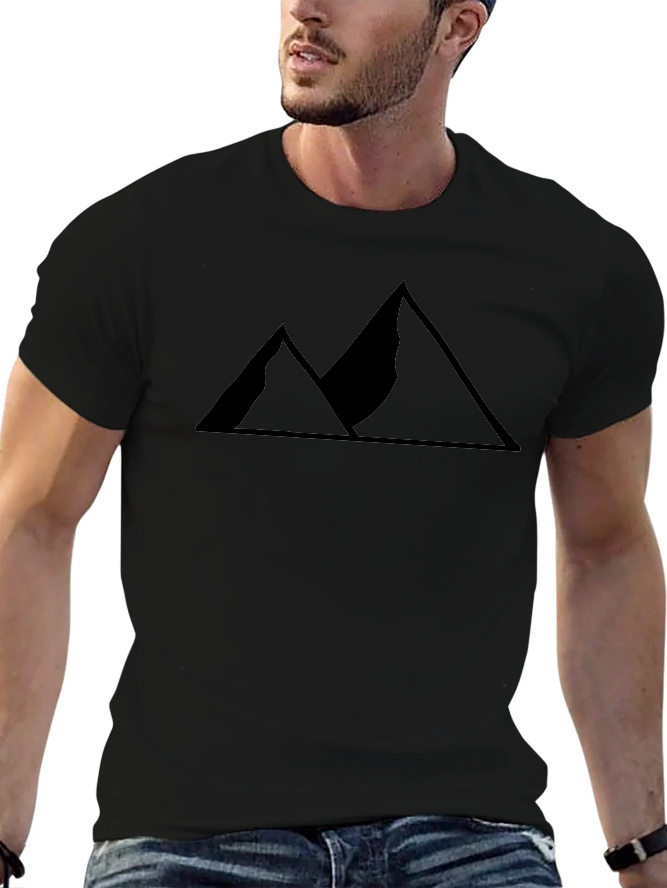 Mens Black Mountain Graphic Tee - Adventure Style