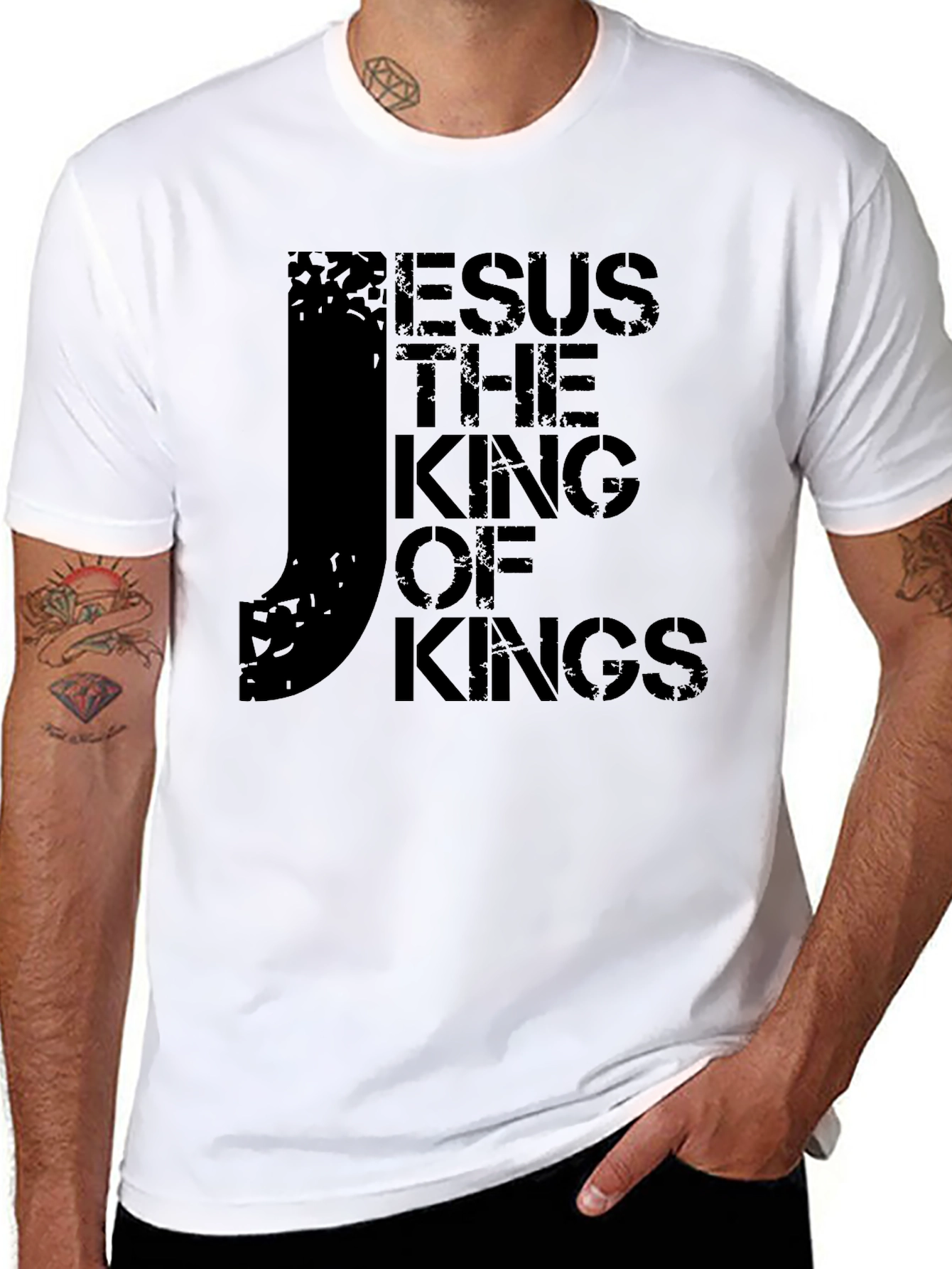 Jesus The King of Kings Black Graphic T-Shirt