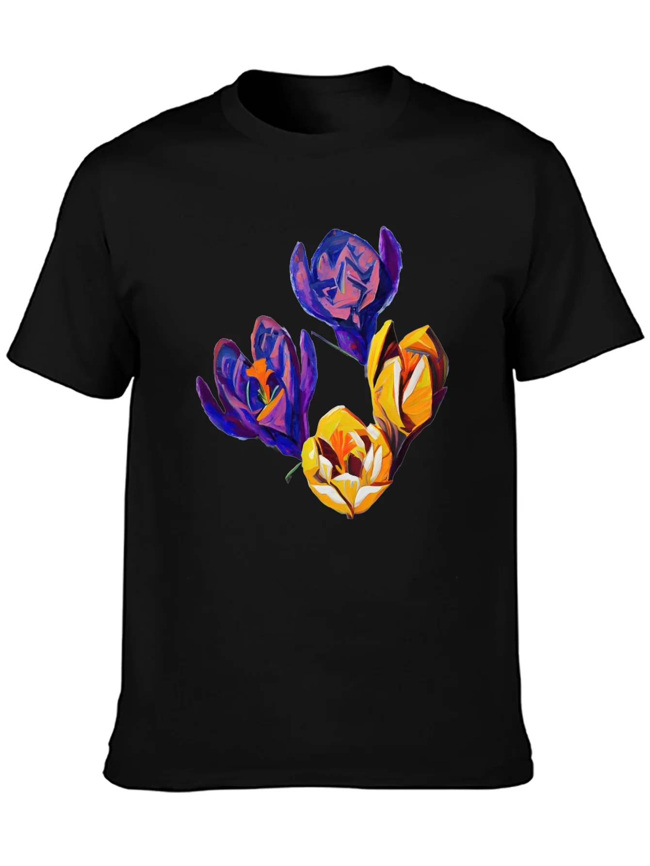 Floral Graphic Print Tee - Black