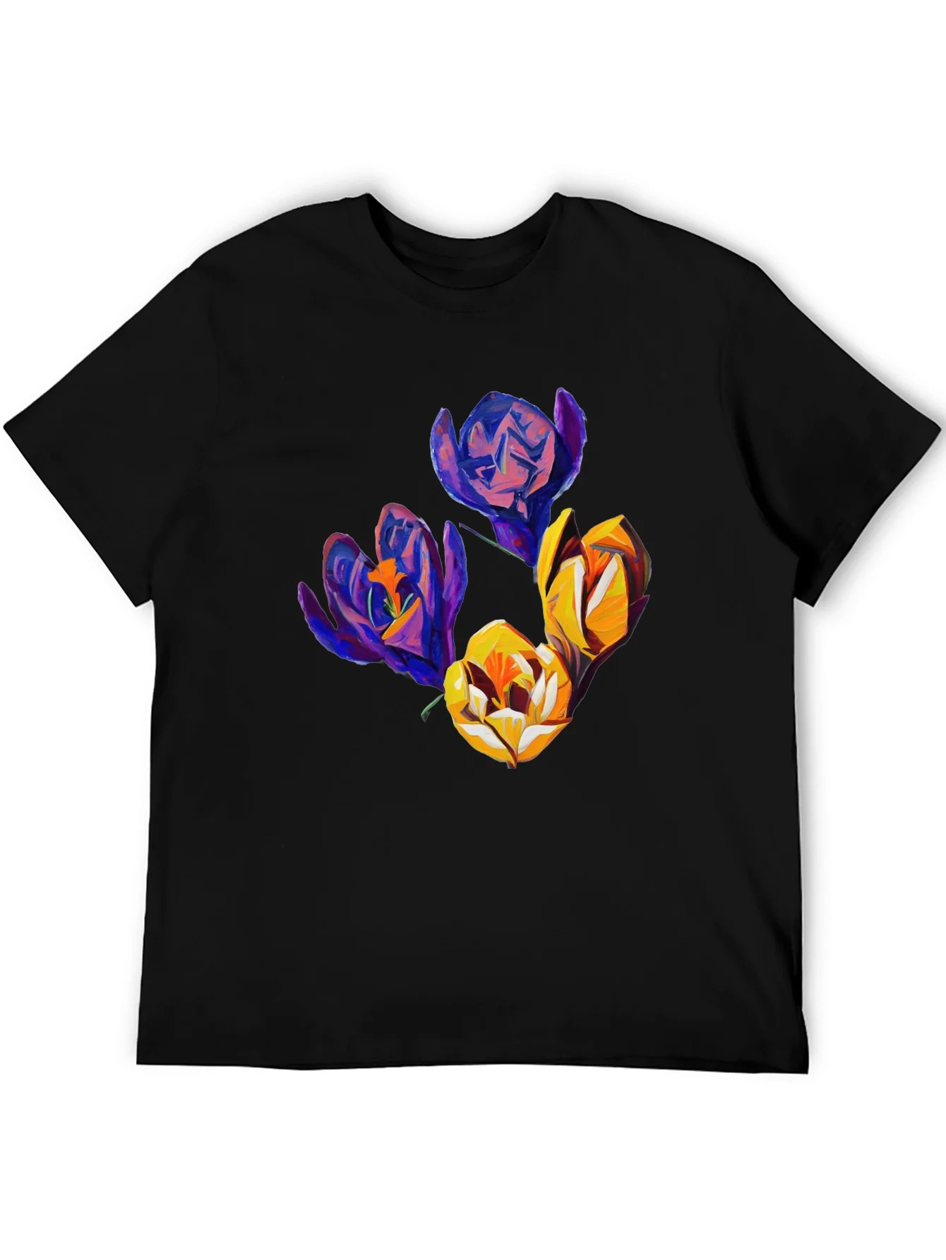 Floral Graphic Print Tee - Black