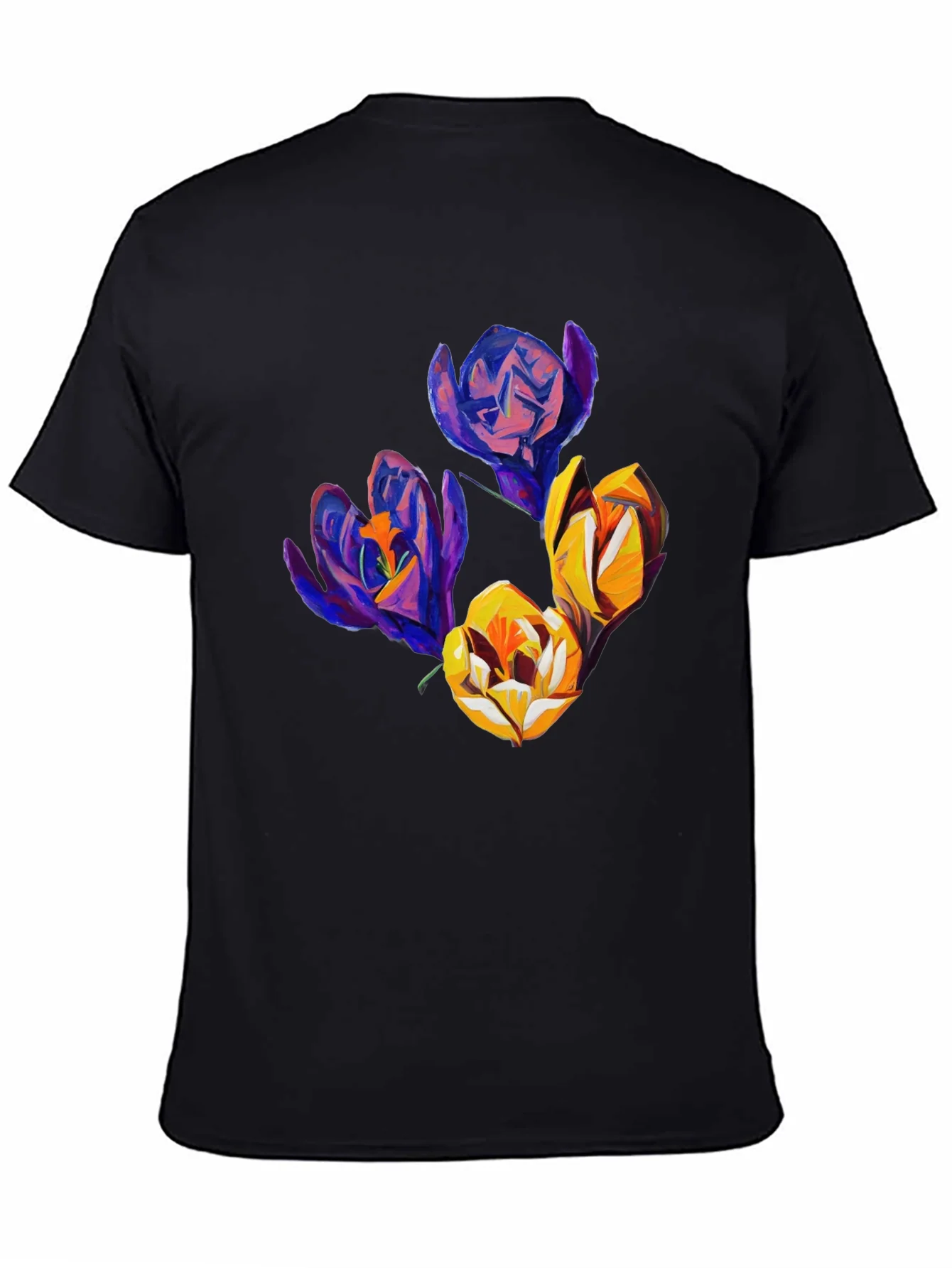 Floral Graphic Print Tee - Black