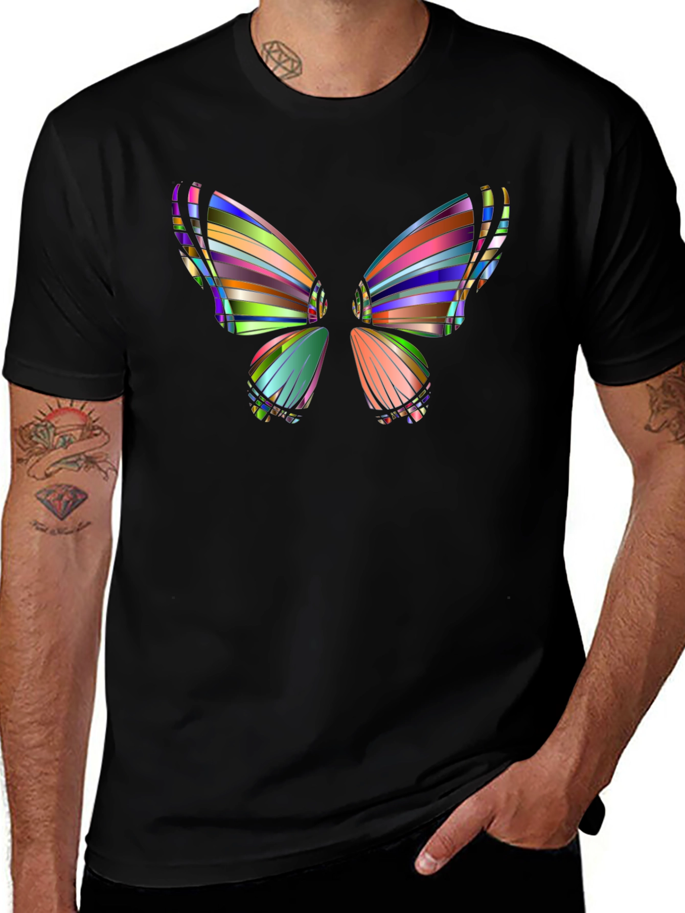 Butterfly Art Black T-Shirt