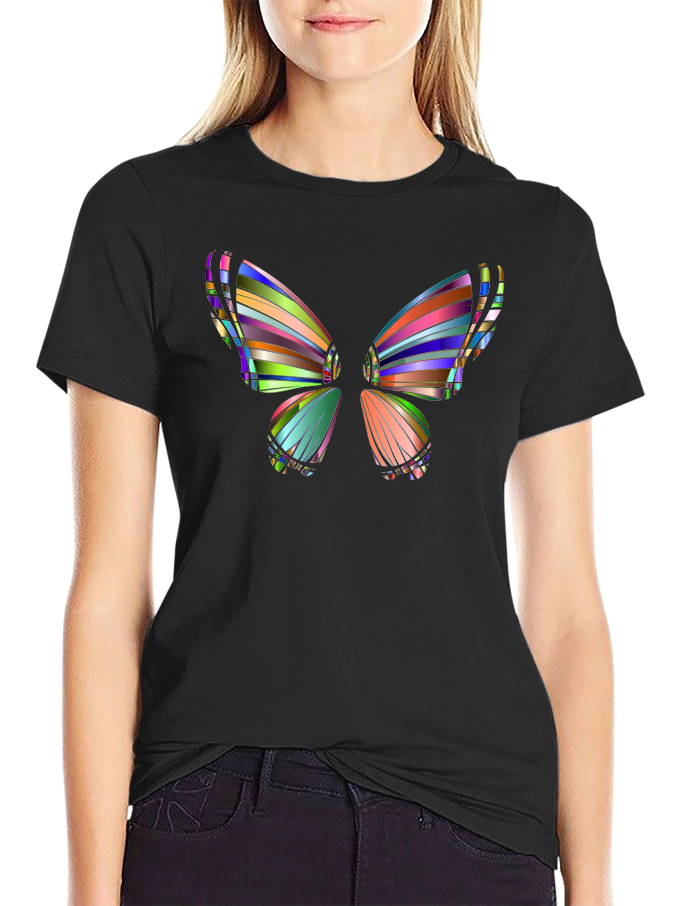Butterfly Art Black T-Shirt