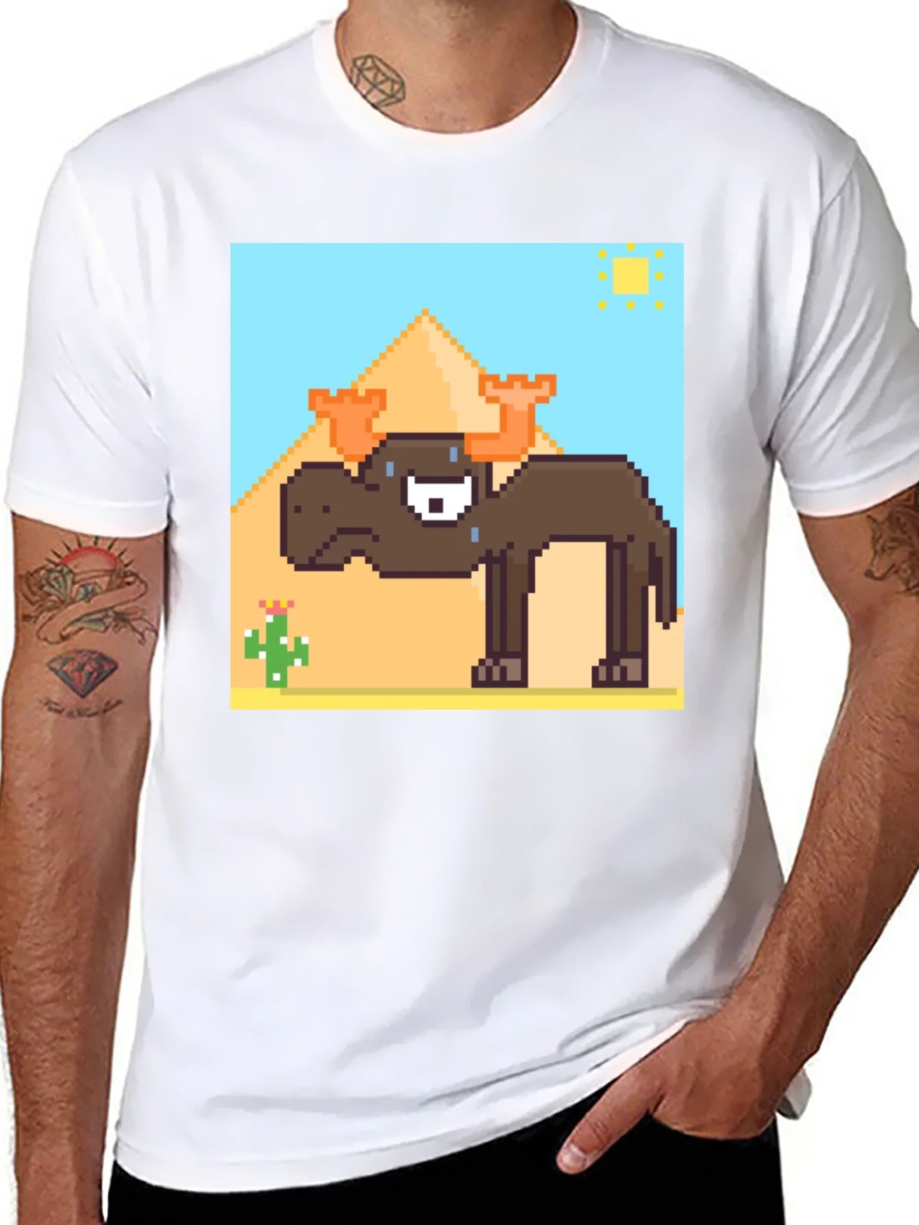 Pixelated Moose Desert Graphic Tee