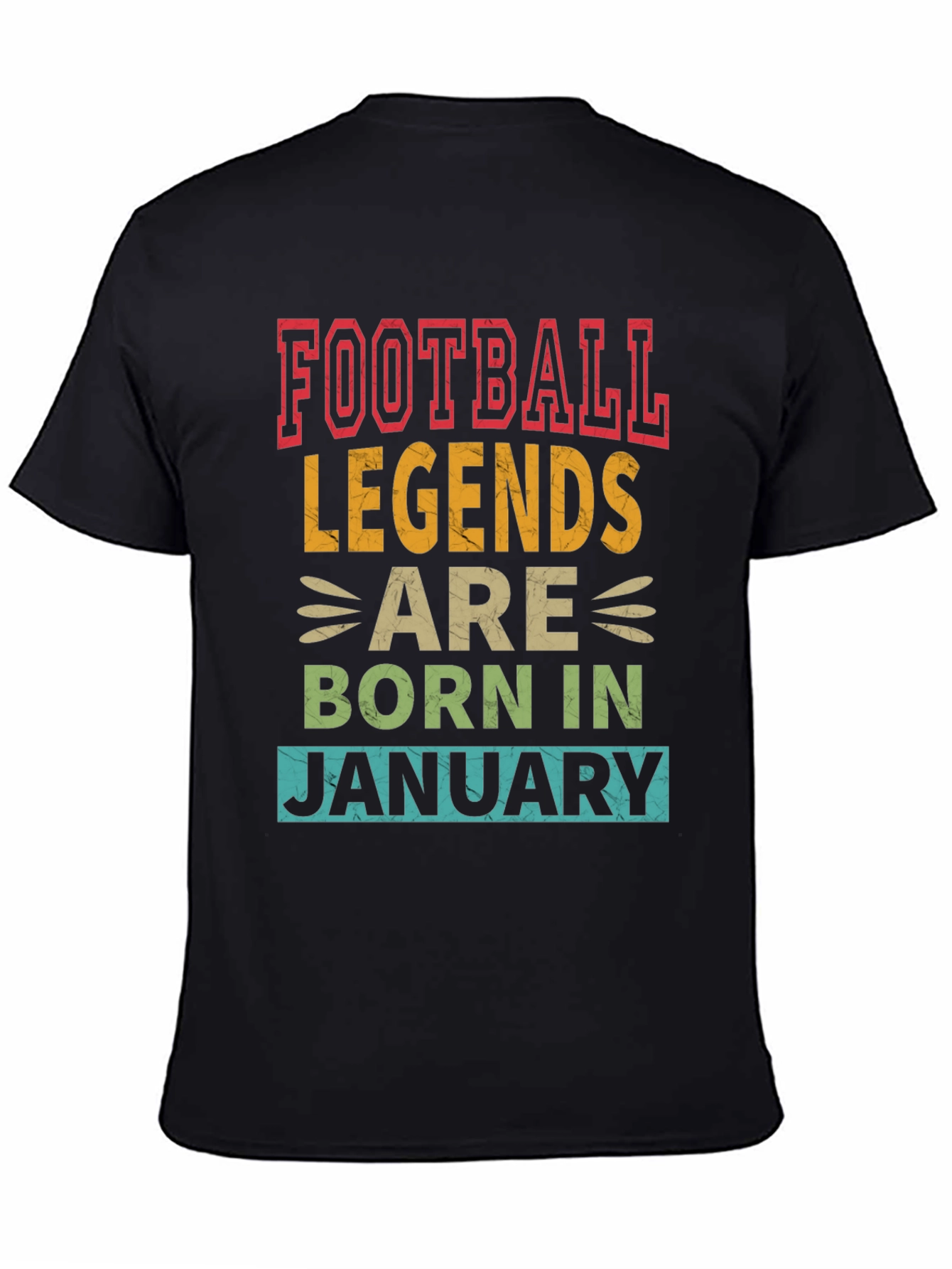 Football Legends January Birthday Black T-Shirt