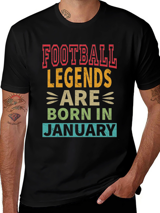 Football Legends January Birthday Black T-Shirt