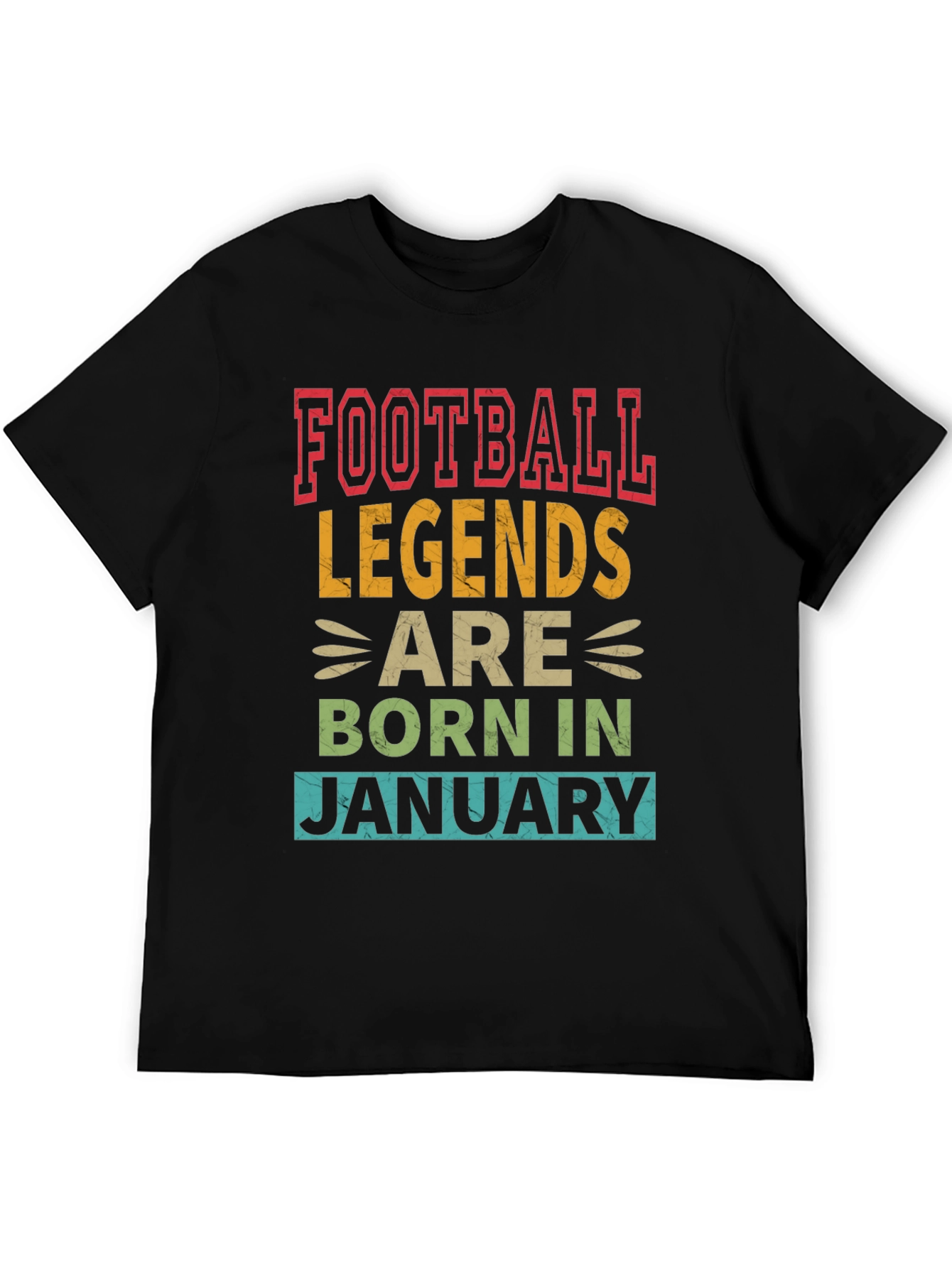 Football Legends January Birthday Black T-Shirt