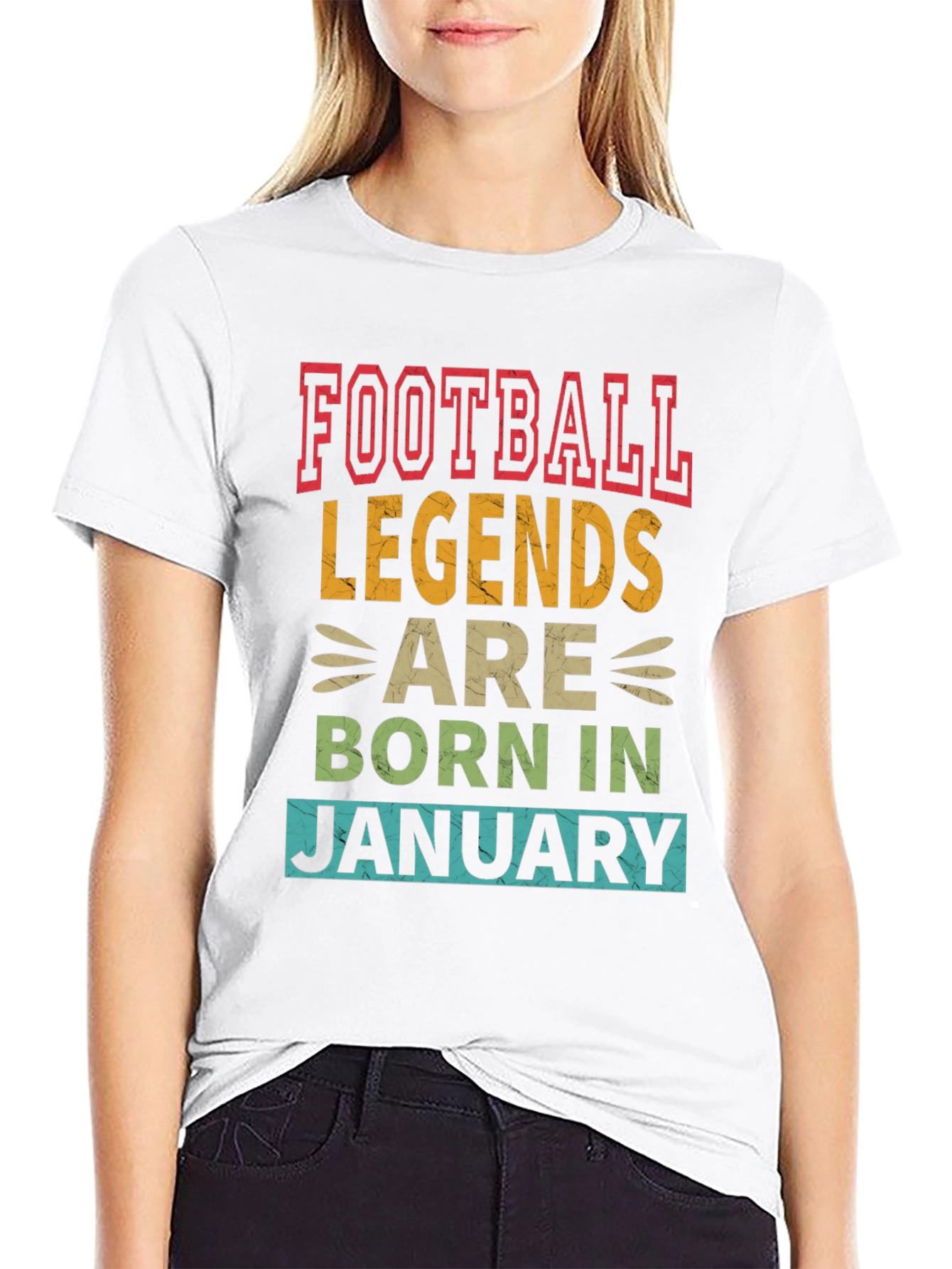 Football Legends January Birthday Black T-Shirt