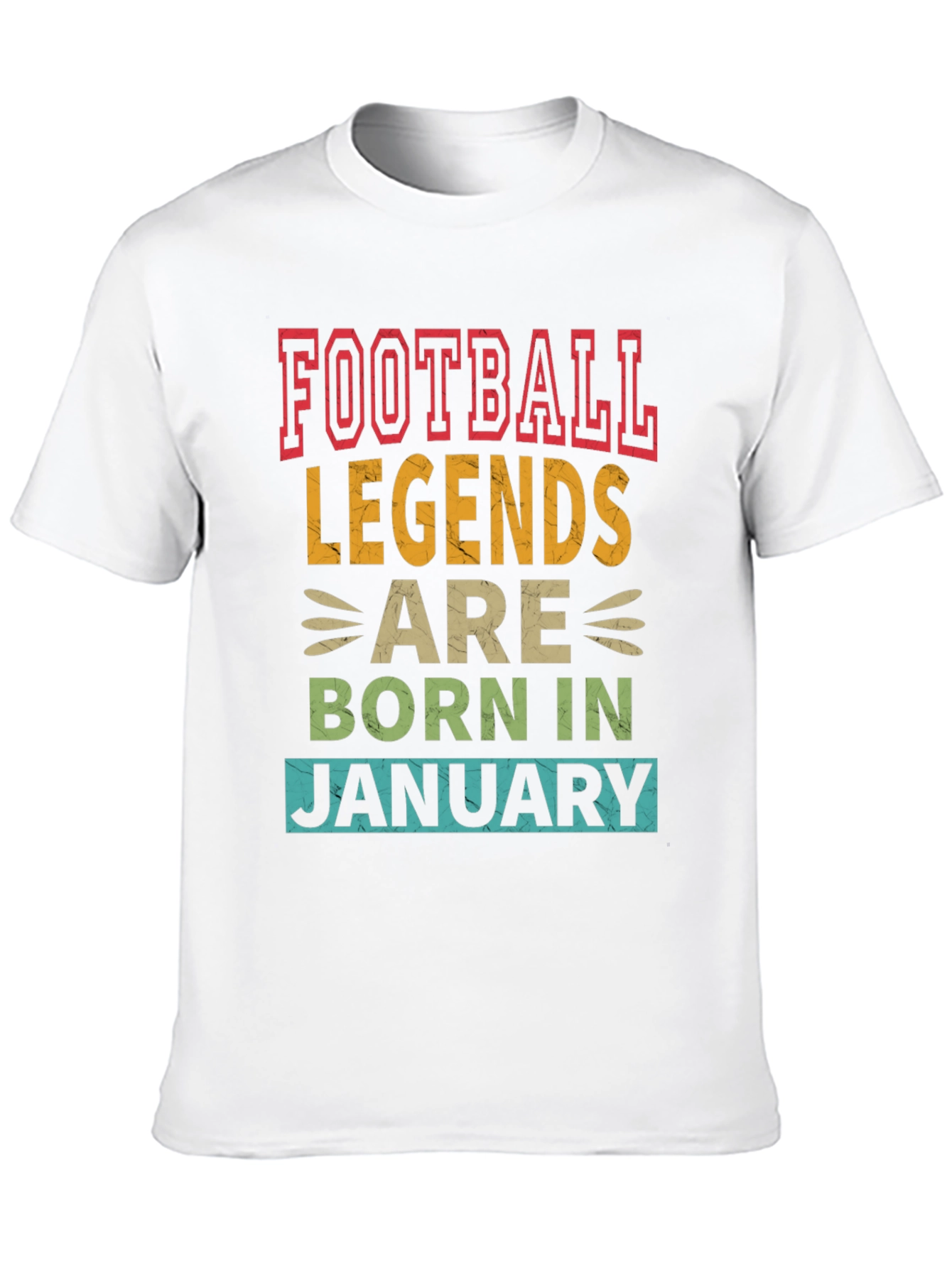Football Legends January Birthday Black T-Shirt