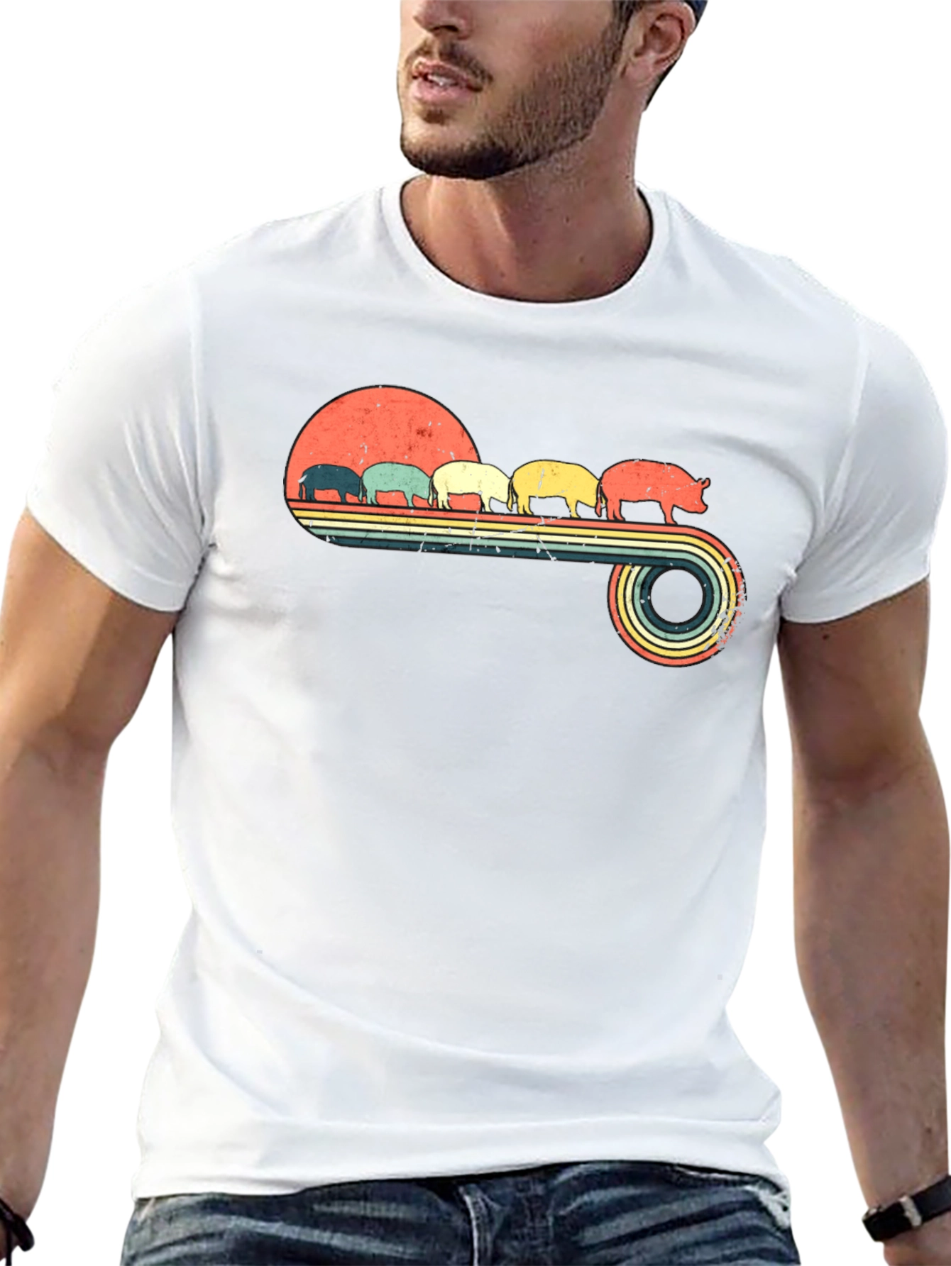 Retro Pig Silhouette T-Shirt