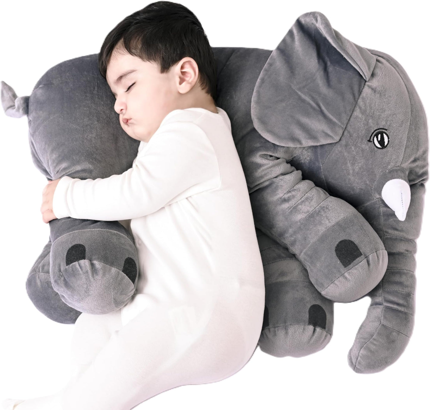 Big Size Fibre Filled Stuffed Animal Elephant Soft Toy for Kids of Plush Hugging Soft Toy for Kids boy Girl Birthday Gift (60 cm, Grey Color, 1 Year Above)
