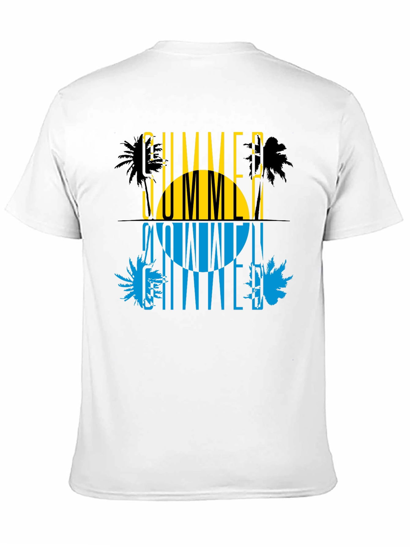Summer Time Graphic Print Black T-Shirt