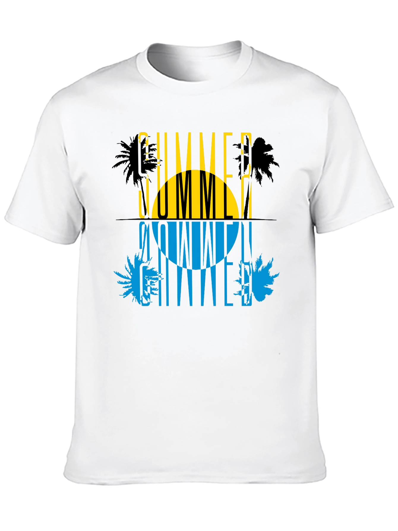 Summer Time Graphic Print Black T-Shirt