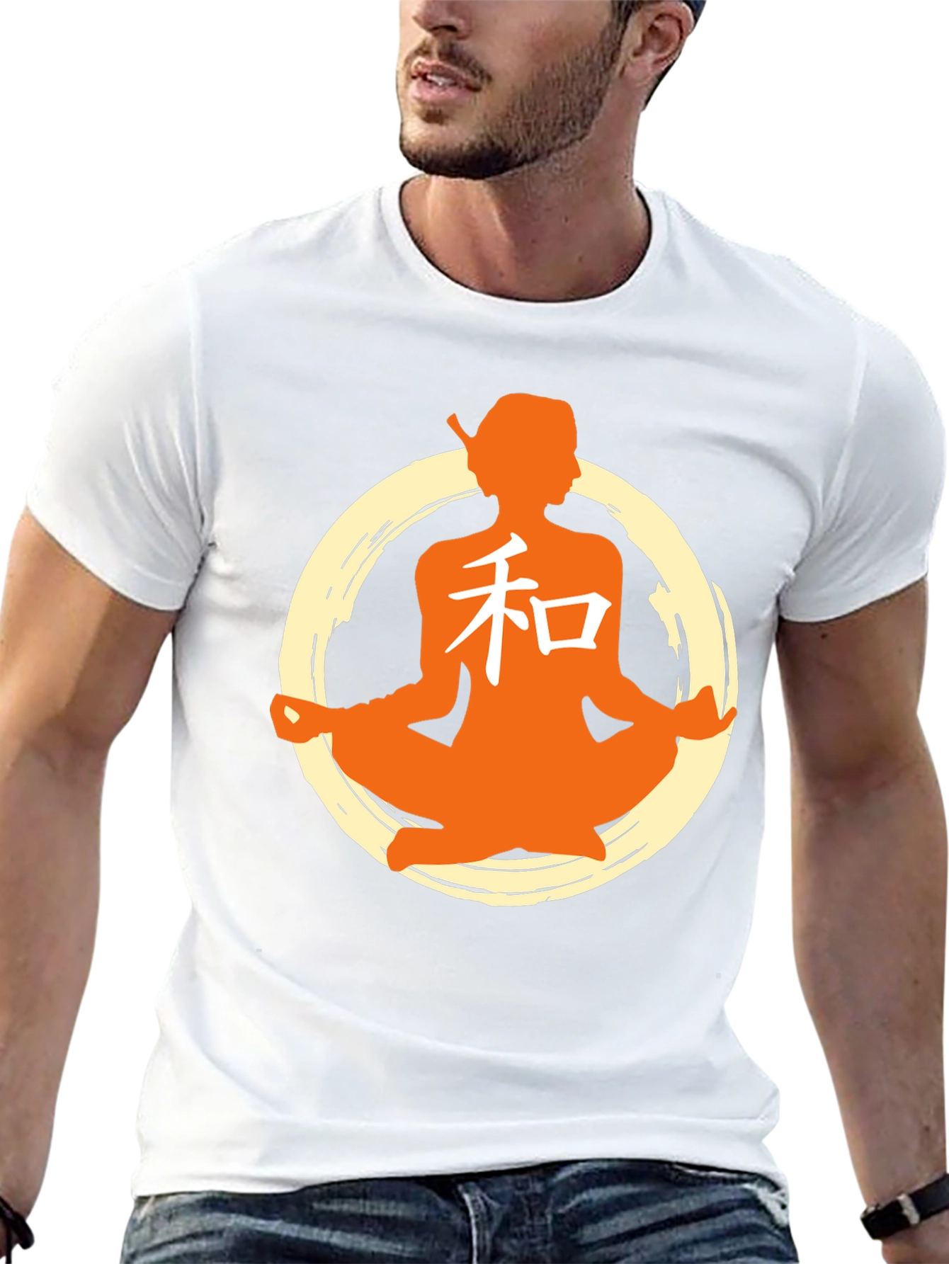 Zen Meditation Graphic T-Shirt - Black