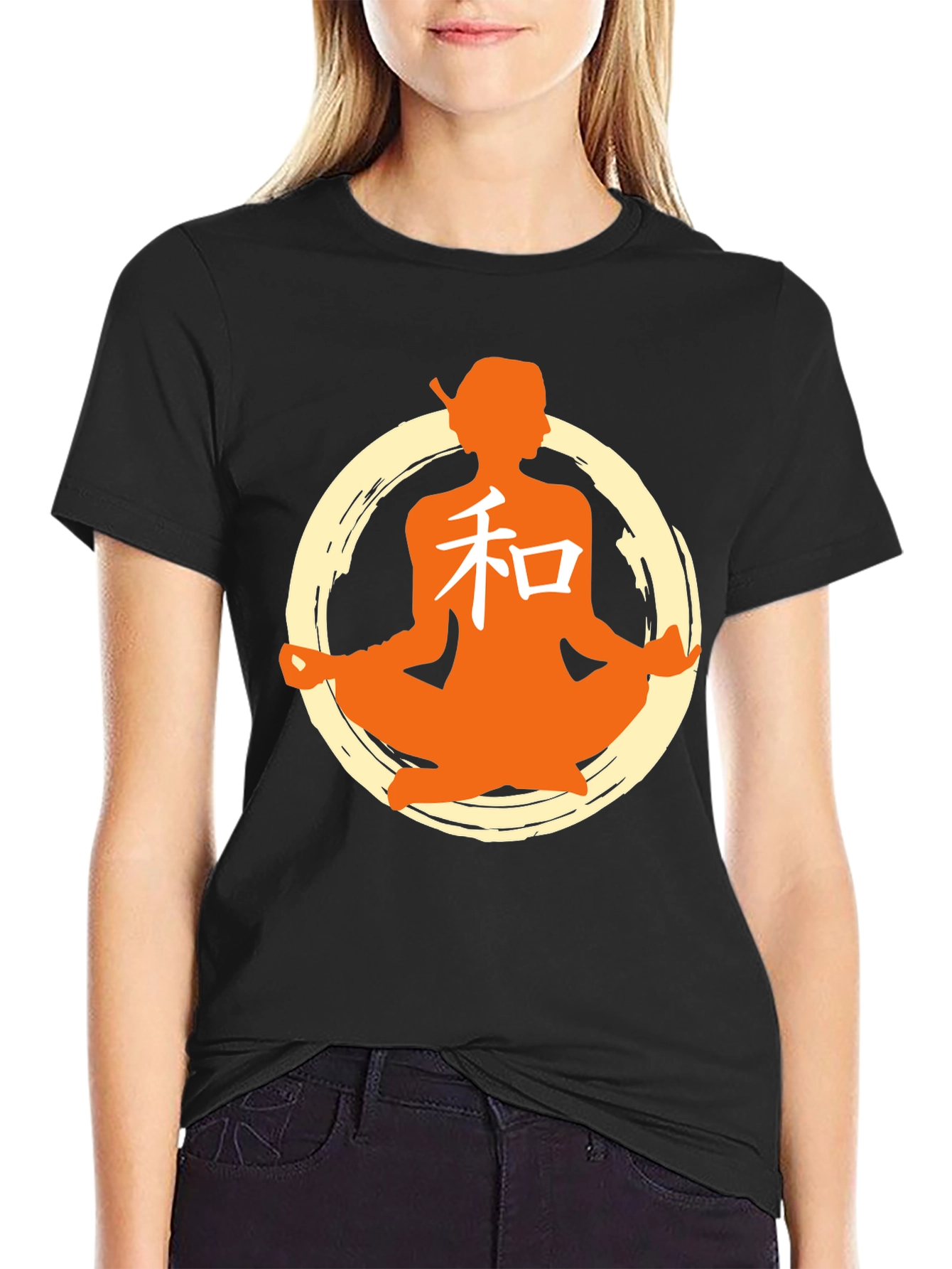 Zen Meditation Graphic T-Shirt - Black