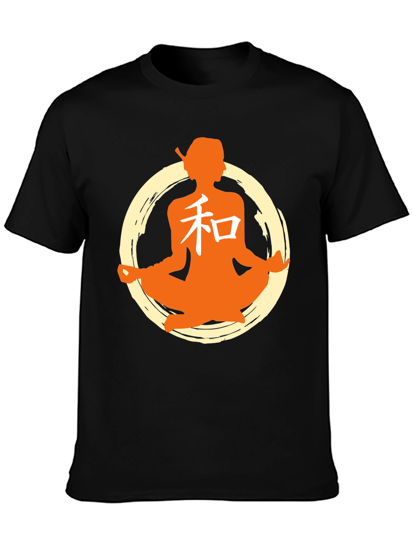 Zen Meditation Graphic T-Shirt - Black
