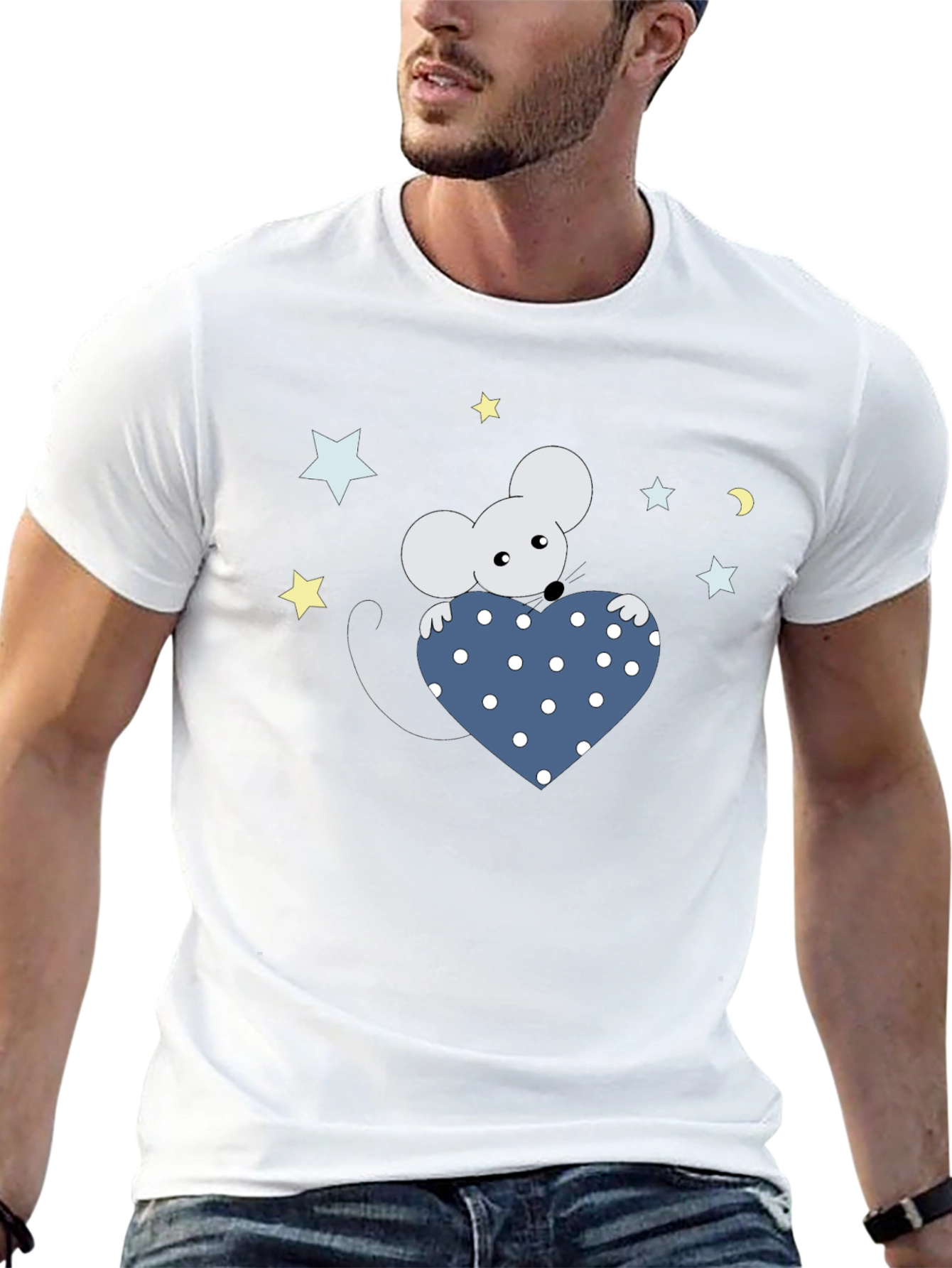 Cute Mouse Holding Heart T-Shirt