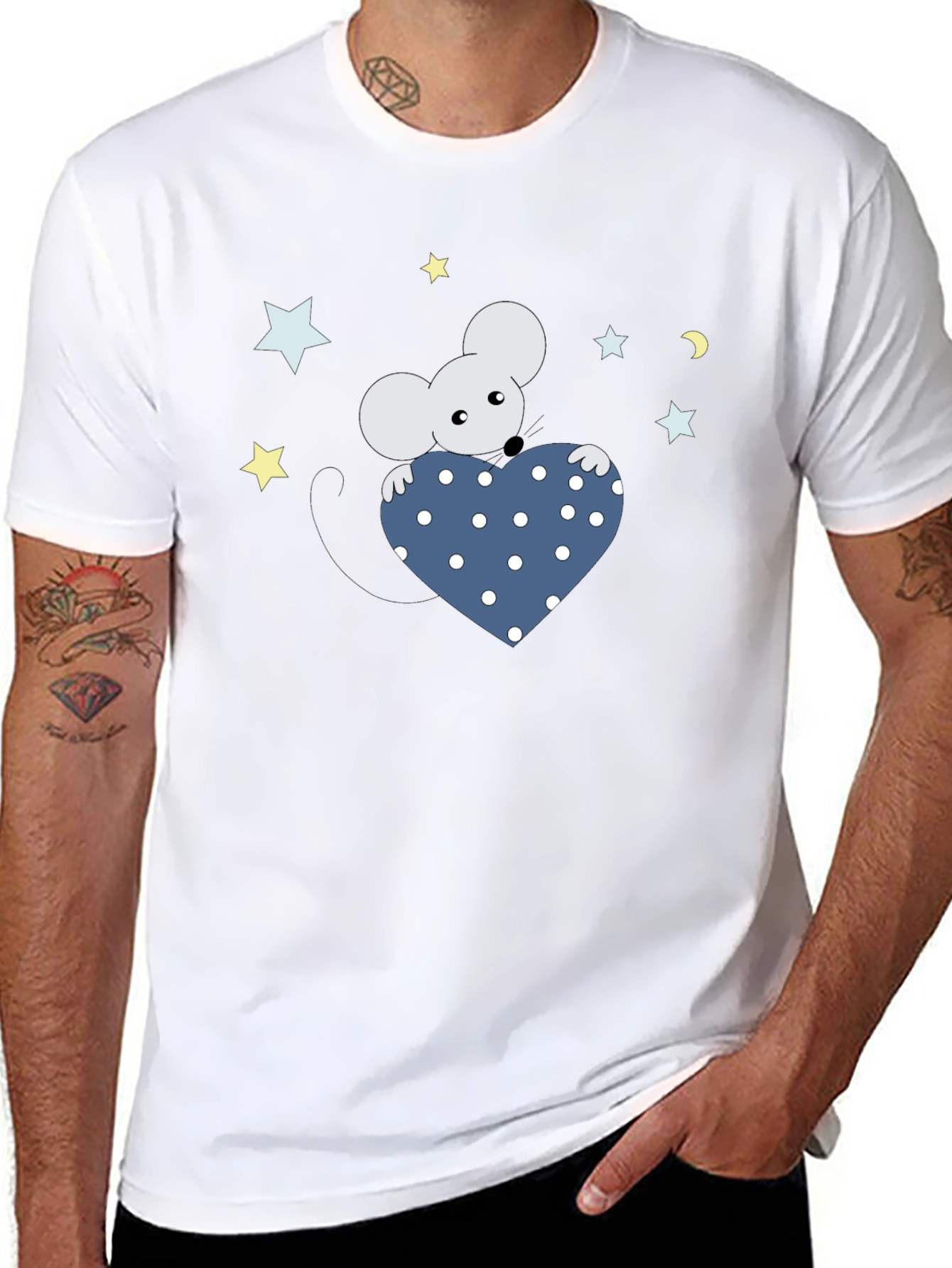 Cute Mouse Holding Heart T-Shirt