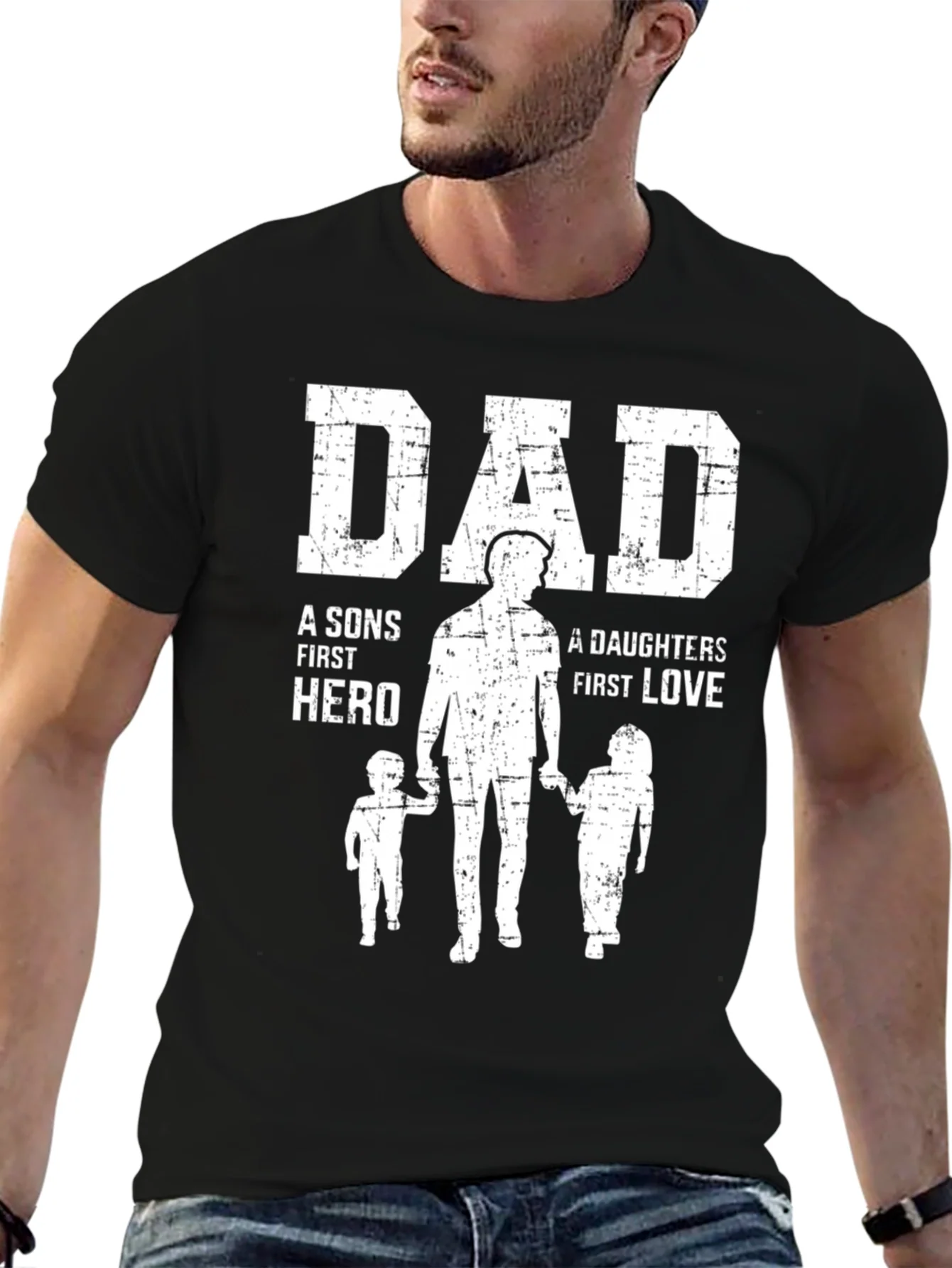 Dad Hero Graphic T-Shirt Fathers Day Gift