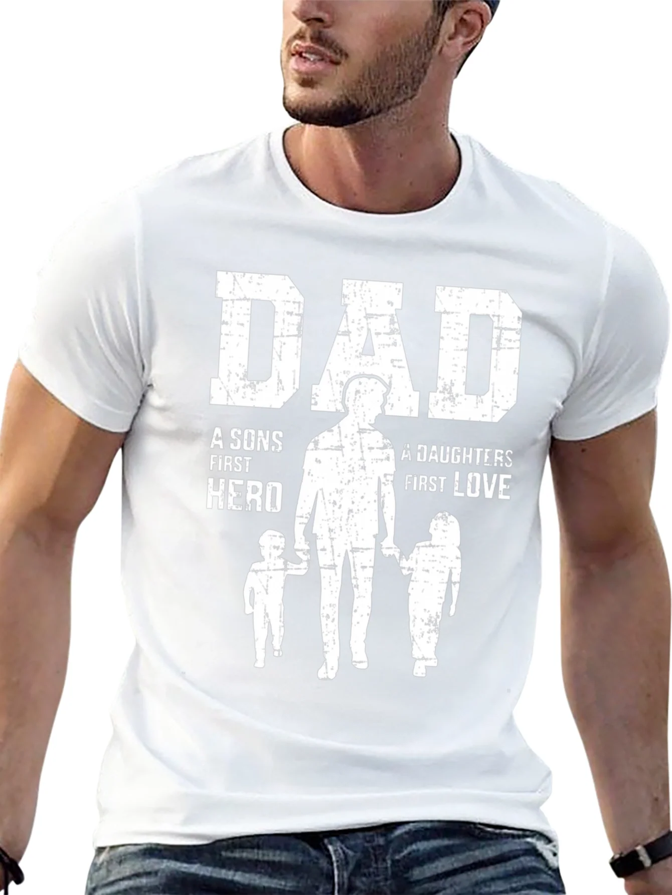 Dad Hero Graphic T-Shirt Fathers Day Gift