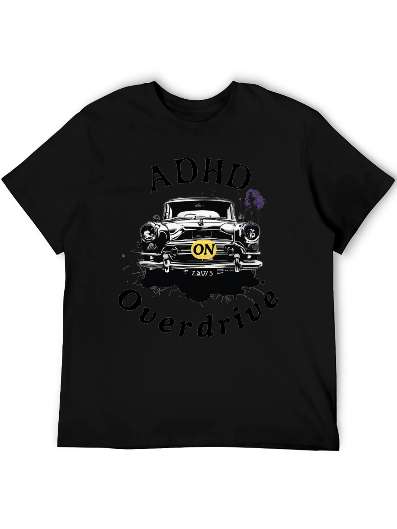 ADHD Overdrive Car Graphic T-Shirt