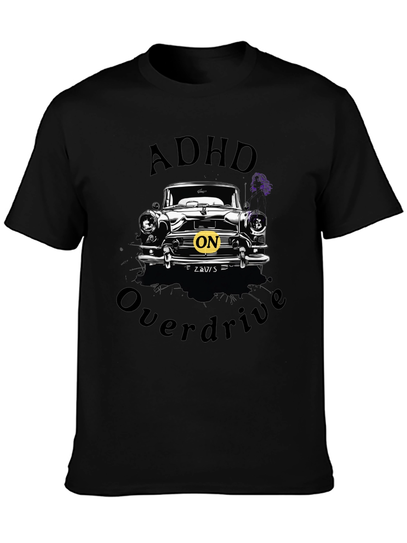 ADHD Overdrive Car Graphic T-Shirt