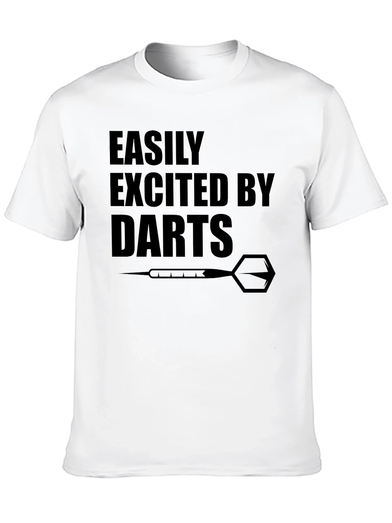 Easily Excited By Darts Black Graphic T-Shirt