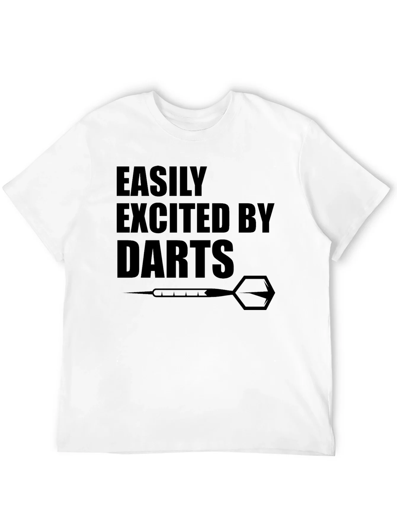 Easily Excited By Darts Black Graphic T-Shirt