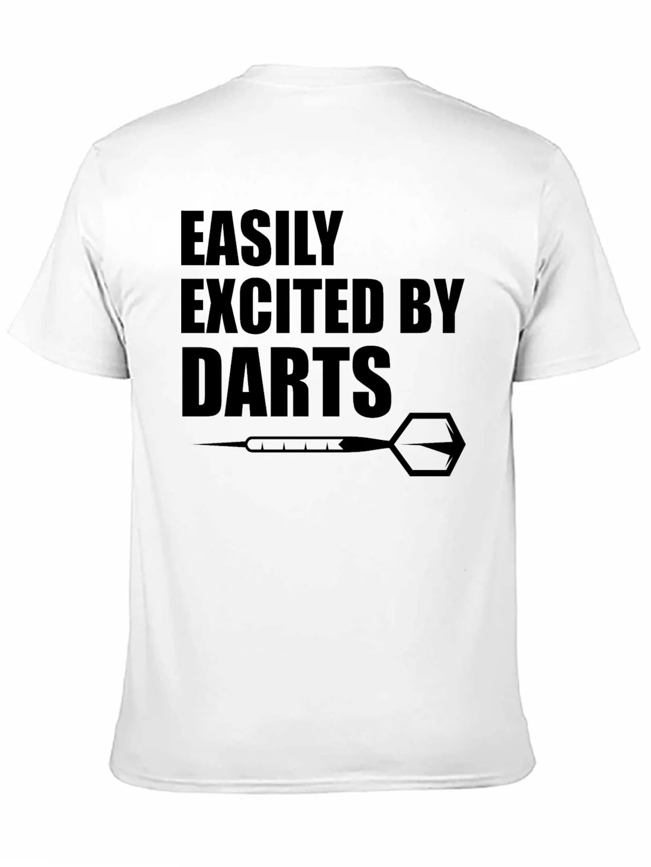 Easily Excited By Darts Black Graphic T-Shirt