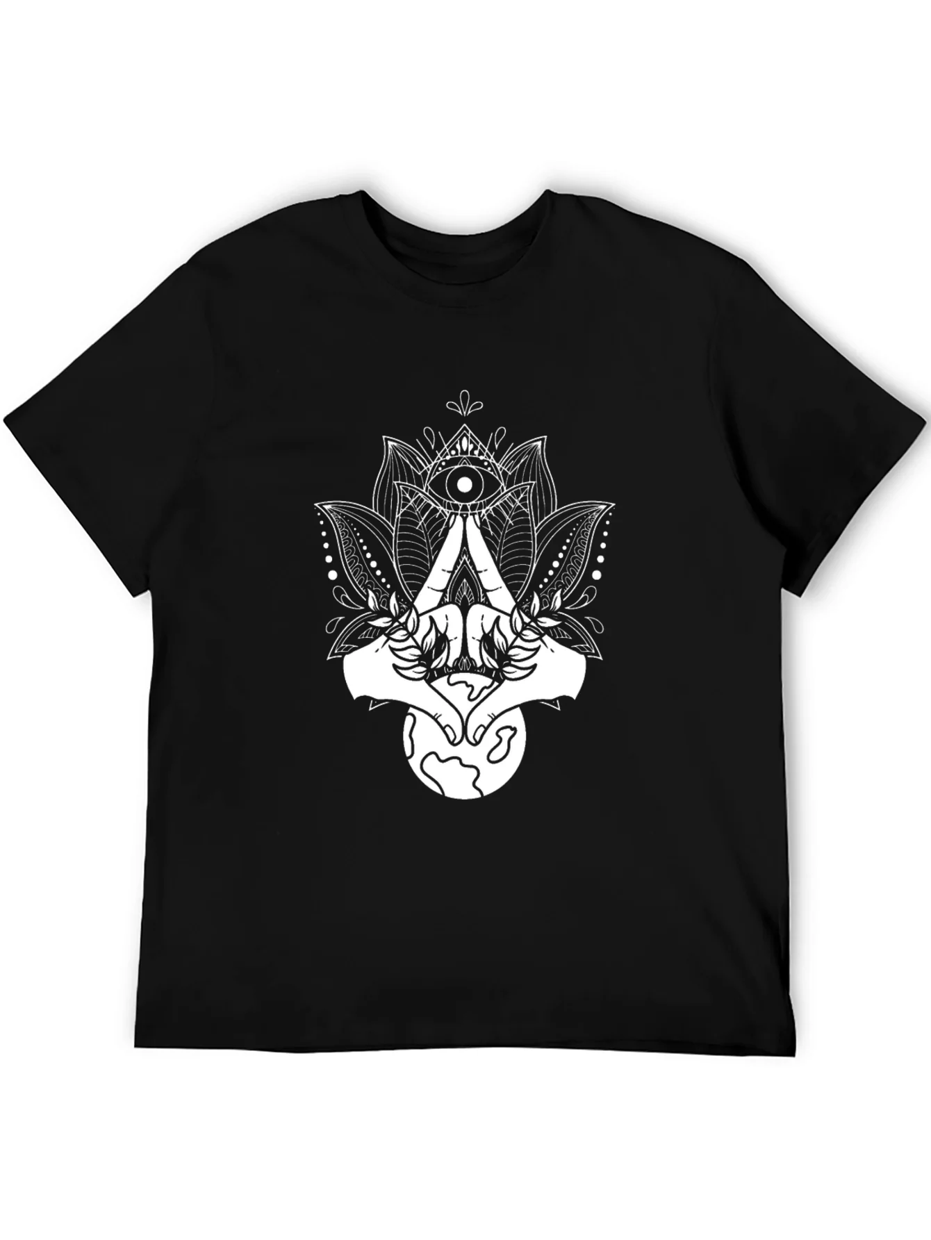 Enlightened Earth Tee - Lotus & All-Seeing Eye Graphic