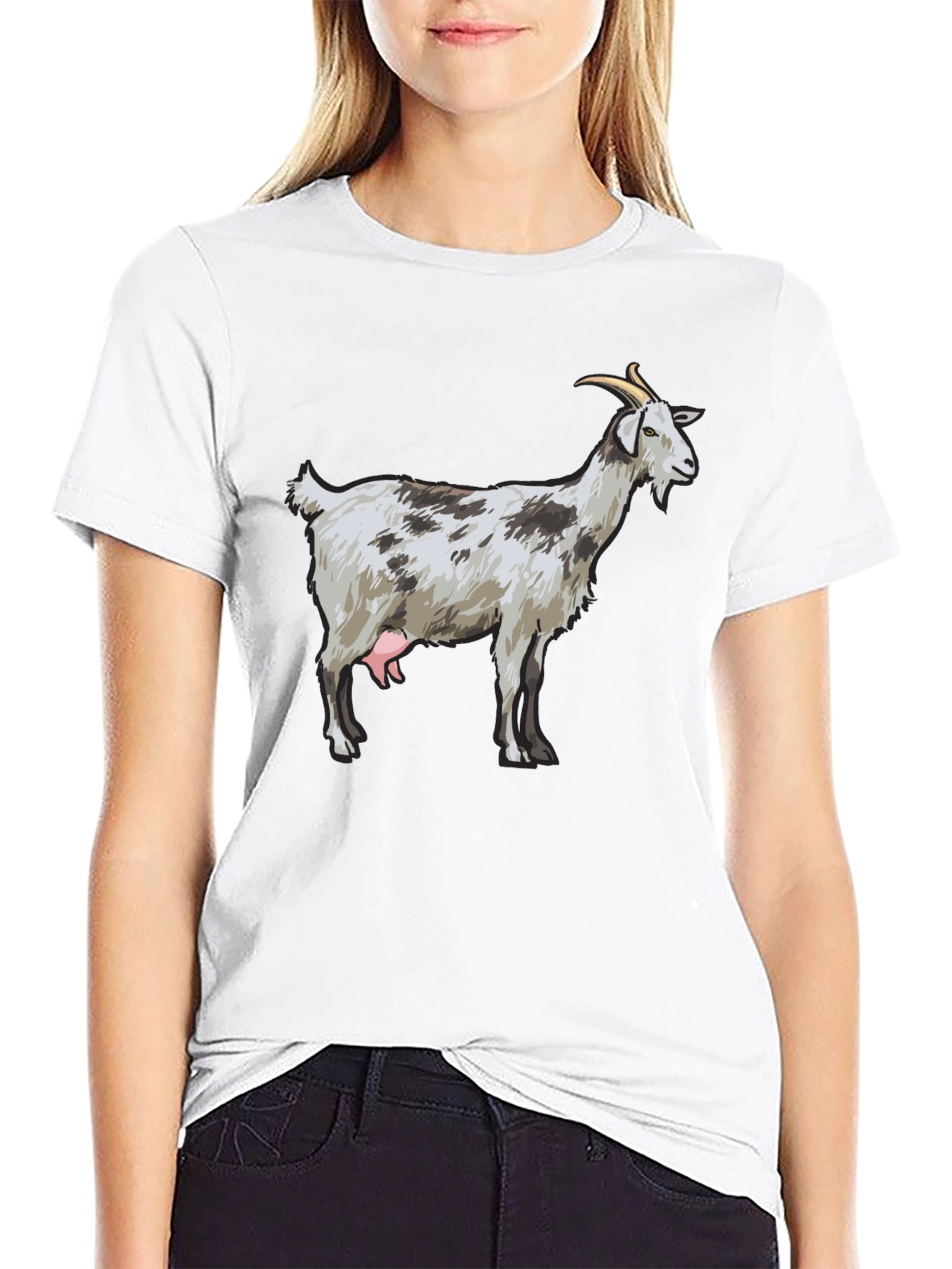 Goat Graphic Tee - Black Cotton T-Shirt
