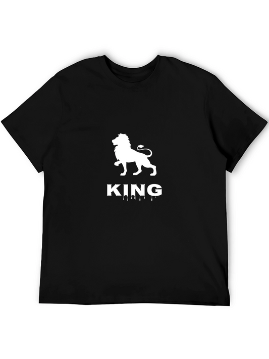 King Lion Black Graphic T-Shirt