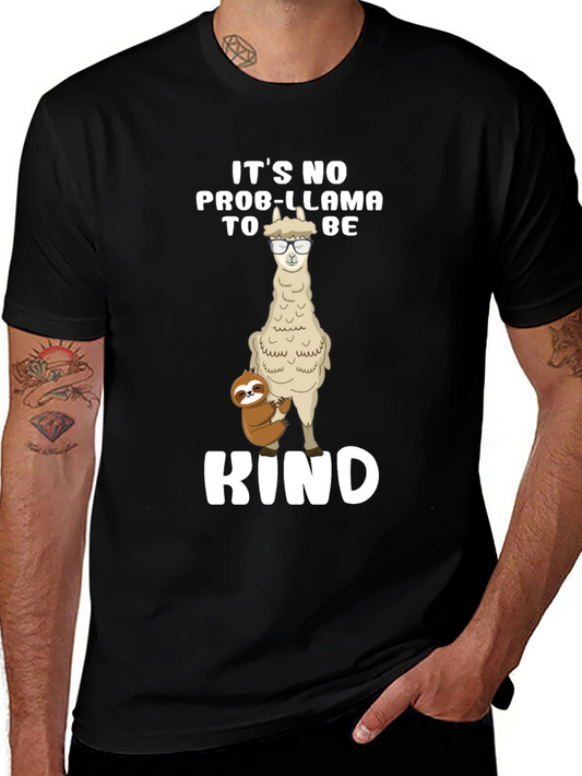 No Prob-Llama To Be Kind Black T-Shirt