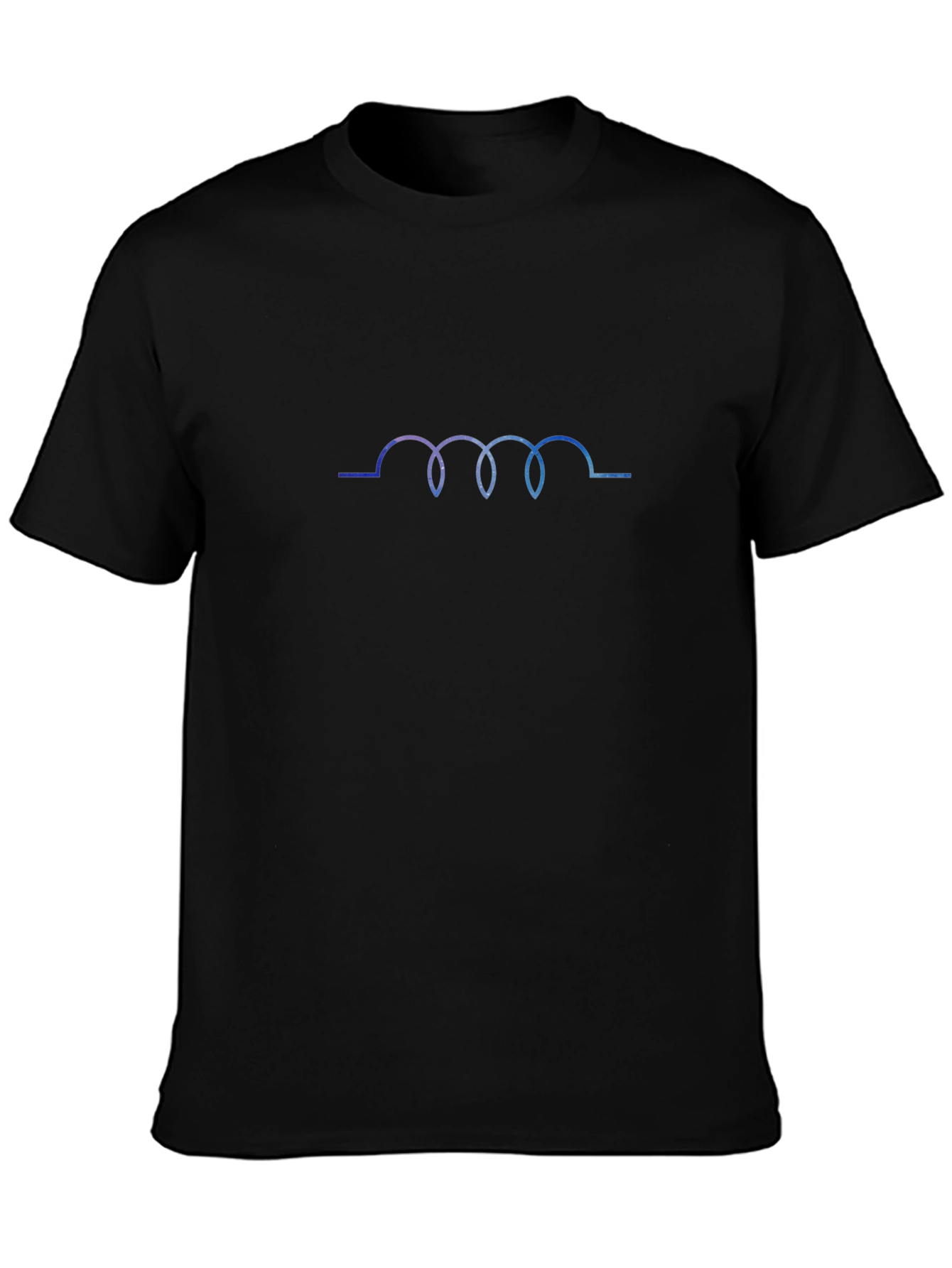 Coil Graphic Tee - Sleek Black Cotton T-Shirt