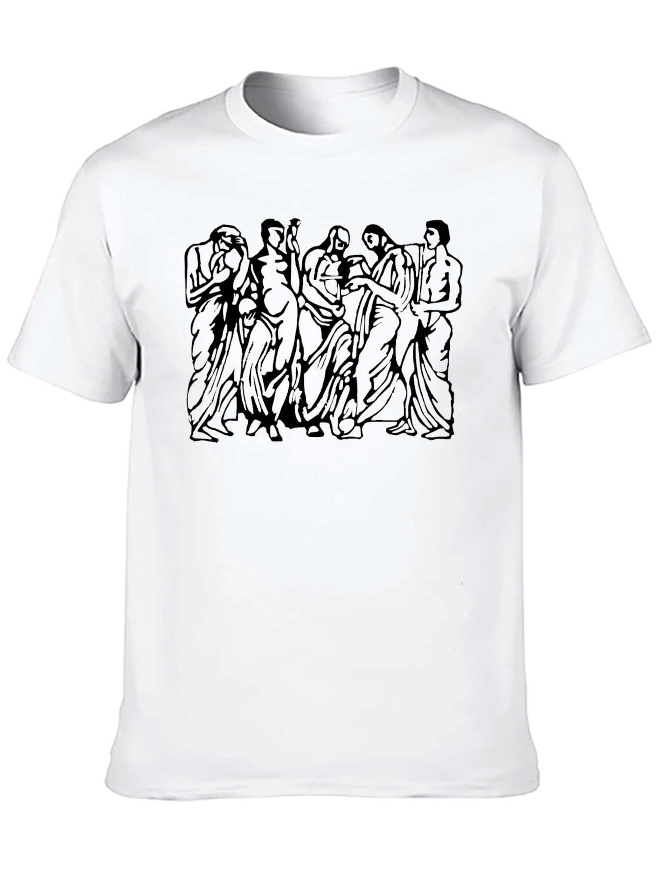 Classical Art Graphic Tee - Black Cotton Blend