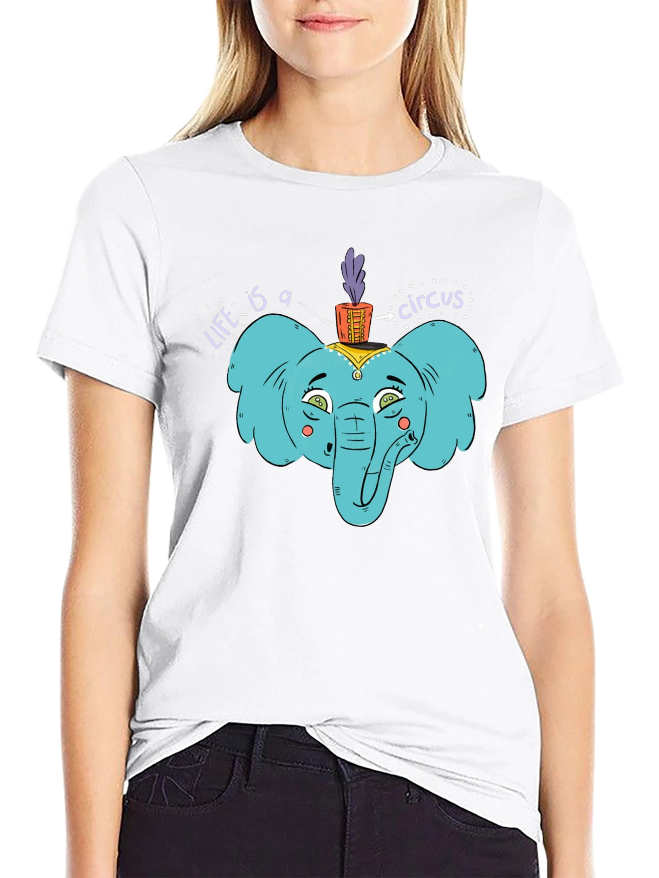 Circus Elephant Graphic Tee - Unisex Cotton T-Shirt