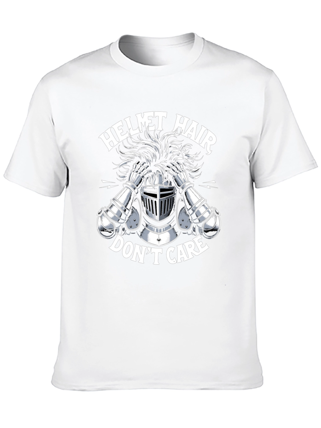 Helmet Hair Dont Care Graphic Tee - Black
