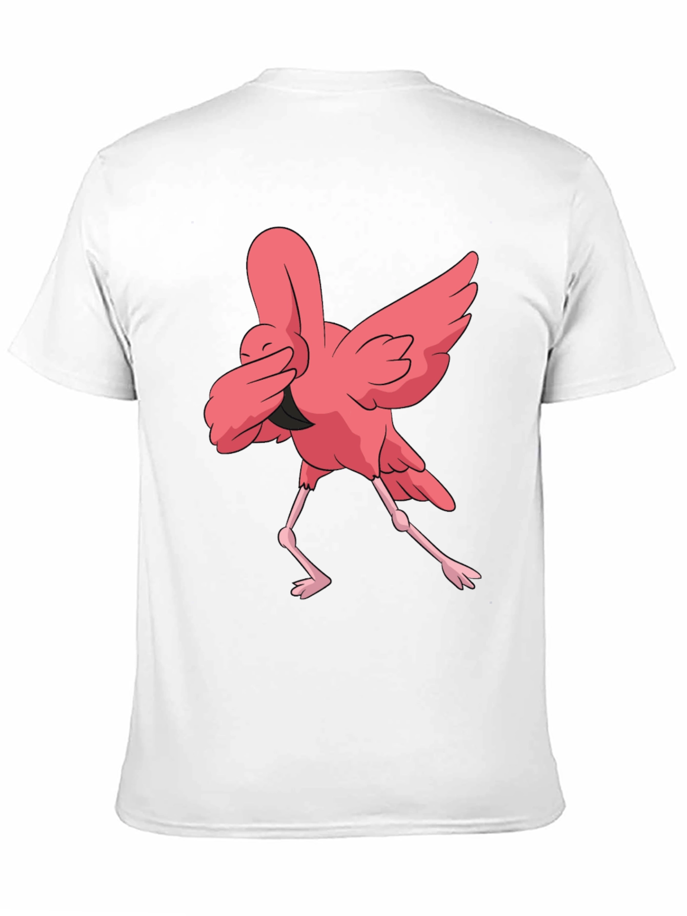 Dabbing Flamingo Graphic Tee - Black Cotton T-Shirt