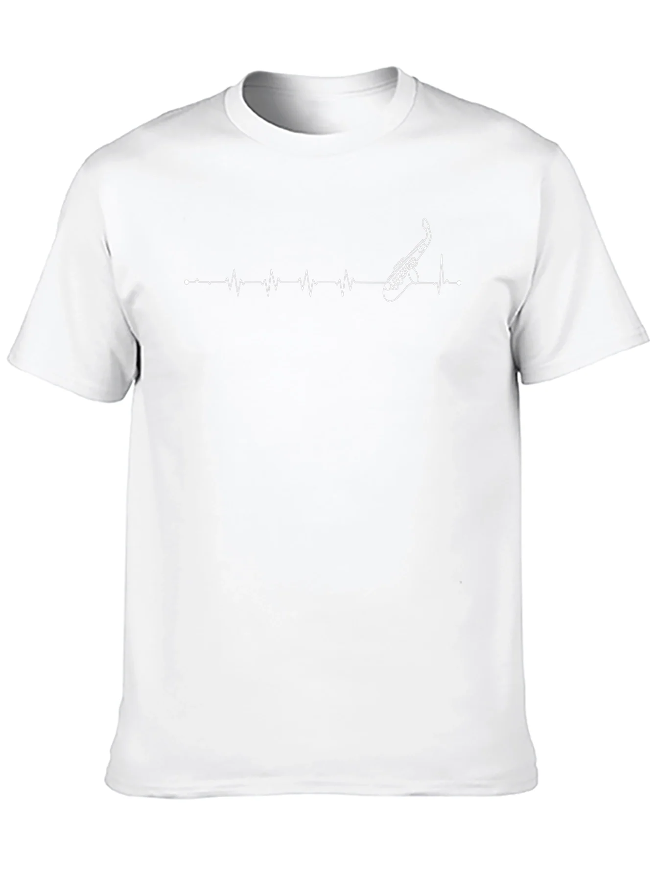 Saxophone Heartbeat Graphic T-Shirt - Music Lover Tee