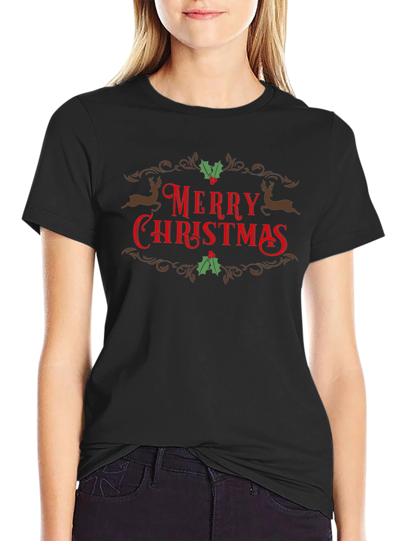 Merry Christmas Graphic Tee Holiday Shirt