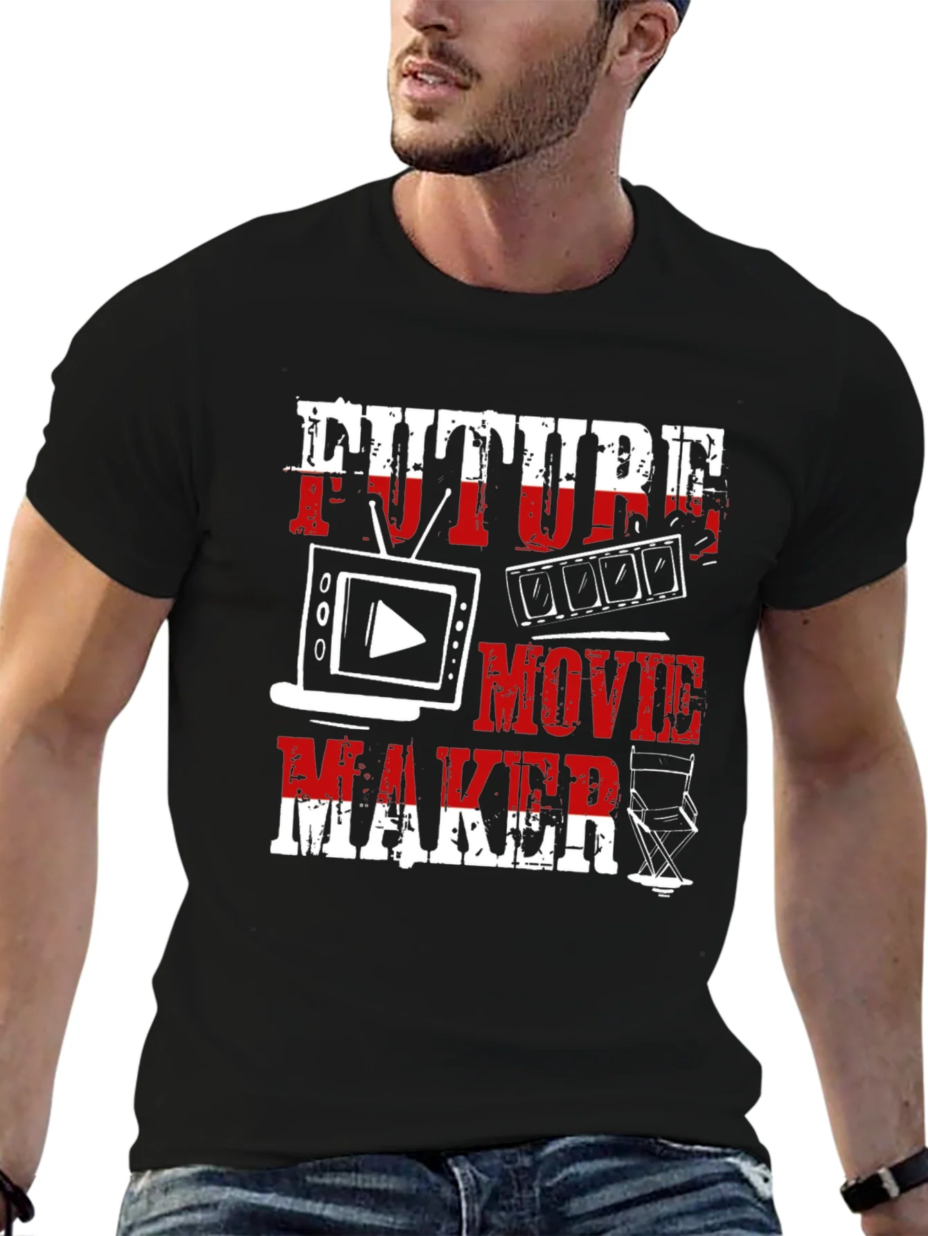 Future Movie Maker Graphic T-Shirt - Black
