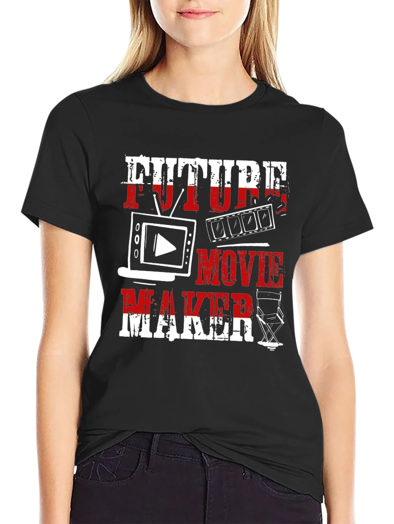 Future Movie Maker Graphic T-Shirt - Black