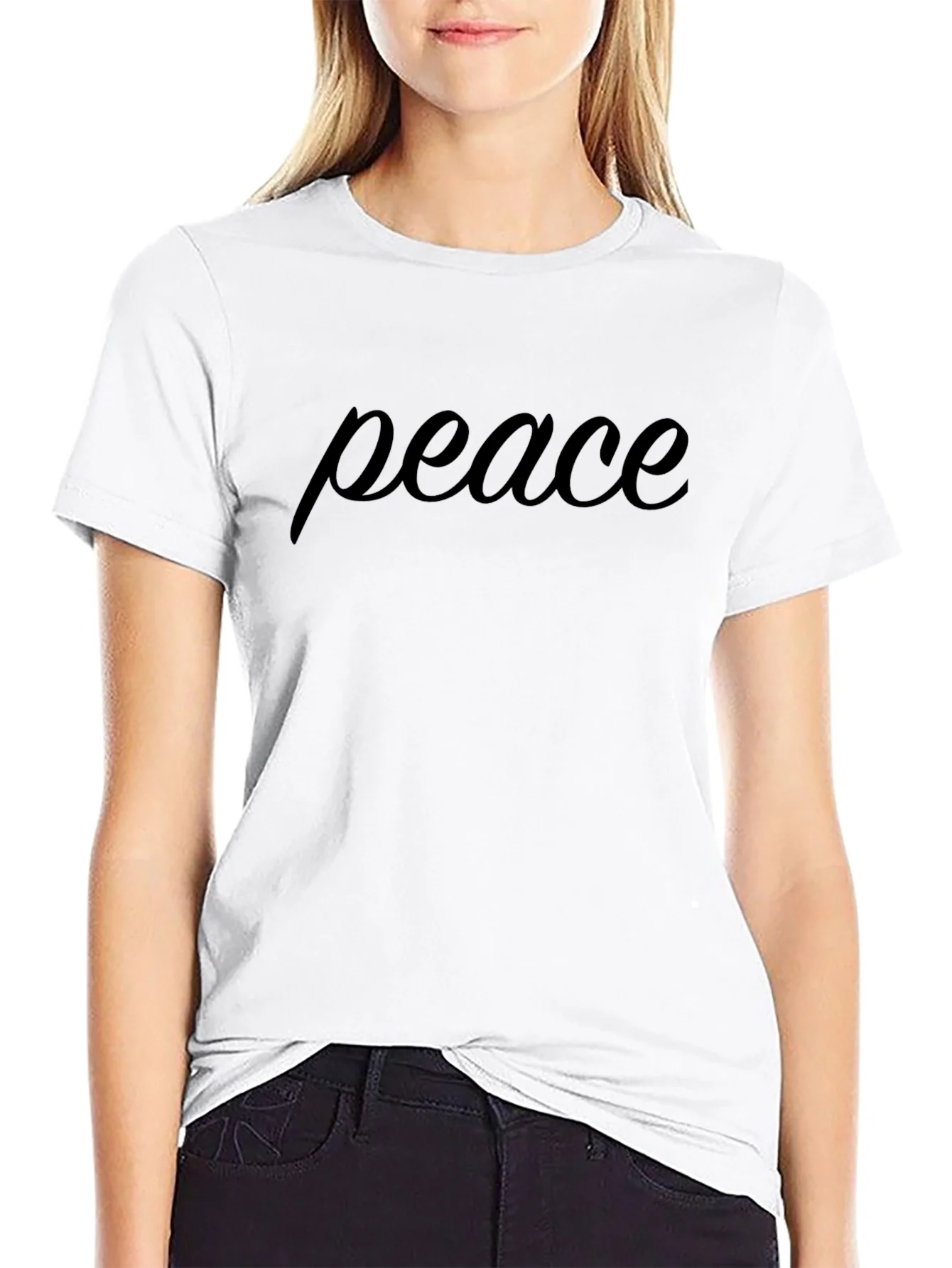 Peace Graphic Tee - Black Cotton Comfort