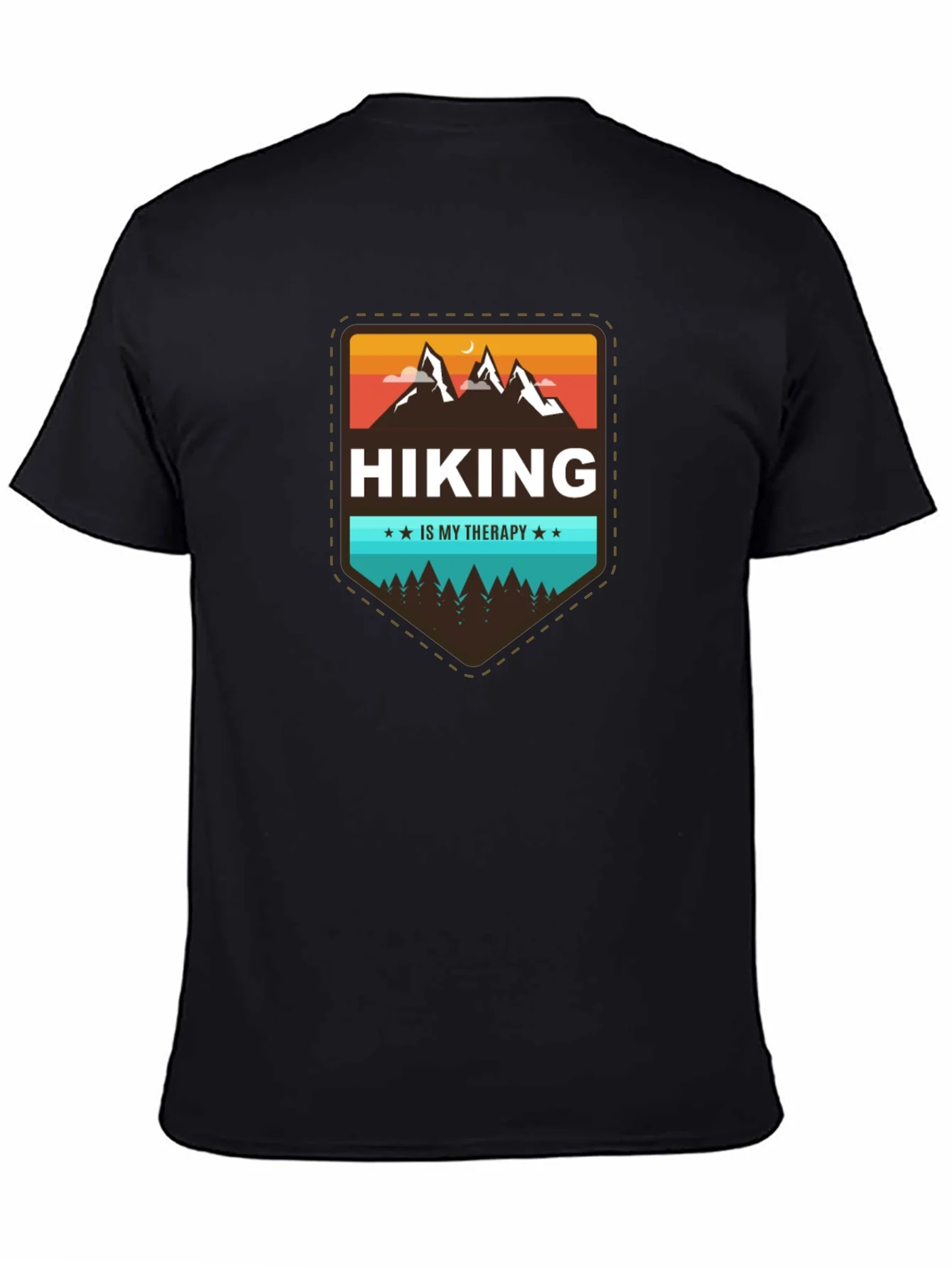 Hiking is My Therapy Black T-Shirt