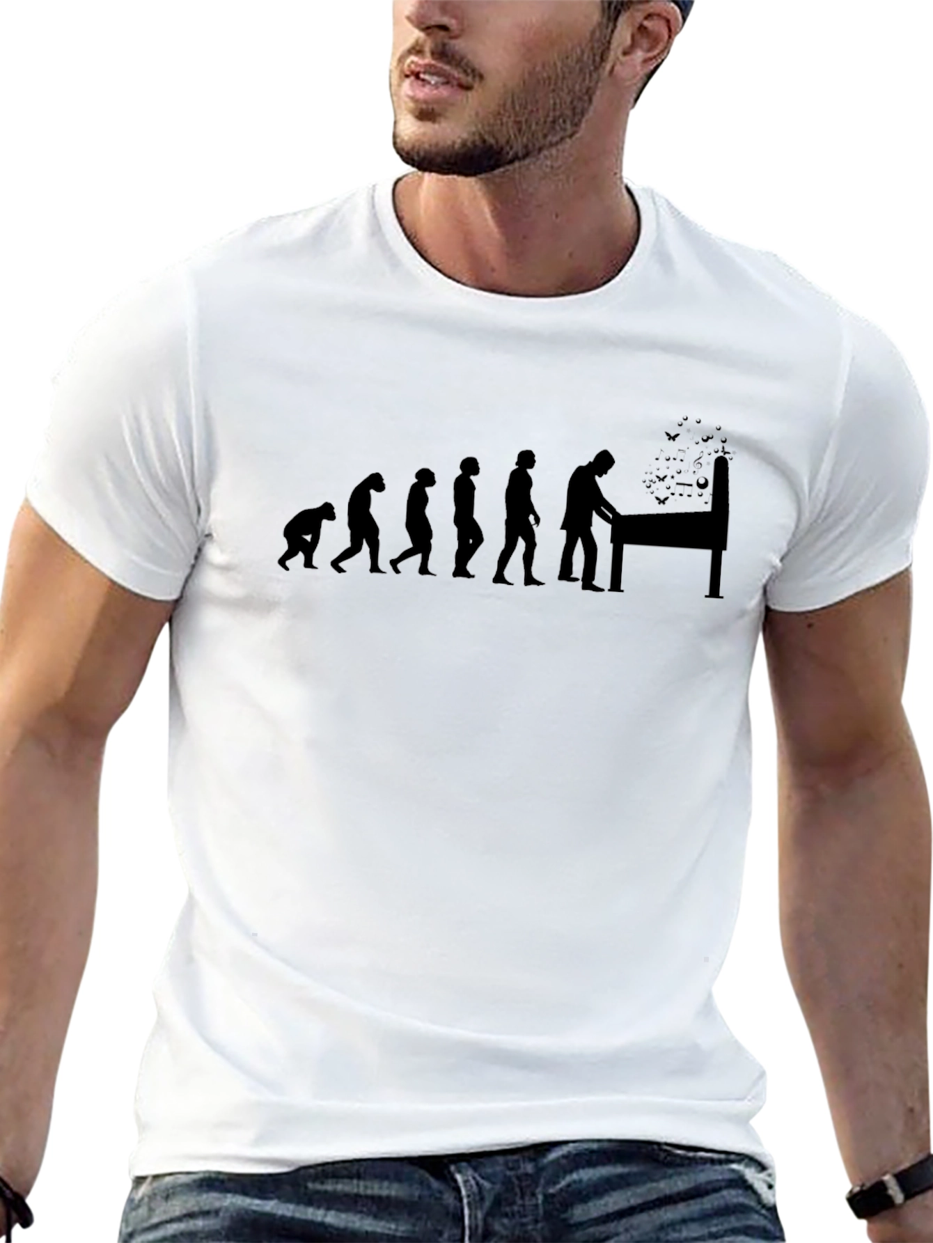 Evolution of Pinball Black T-Shirt